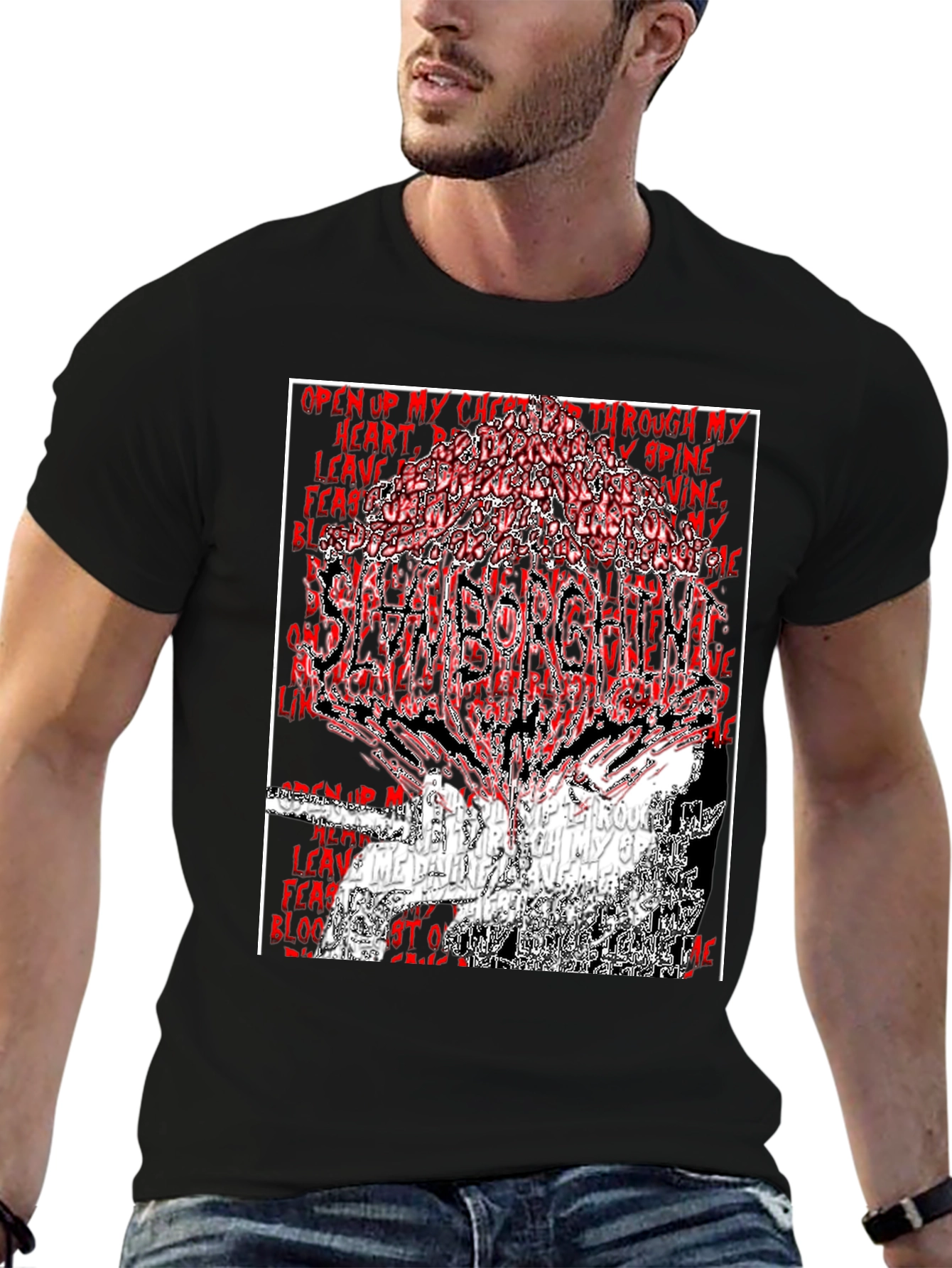 SlamBorgini Graphic Print Black T-Shirt