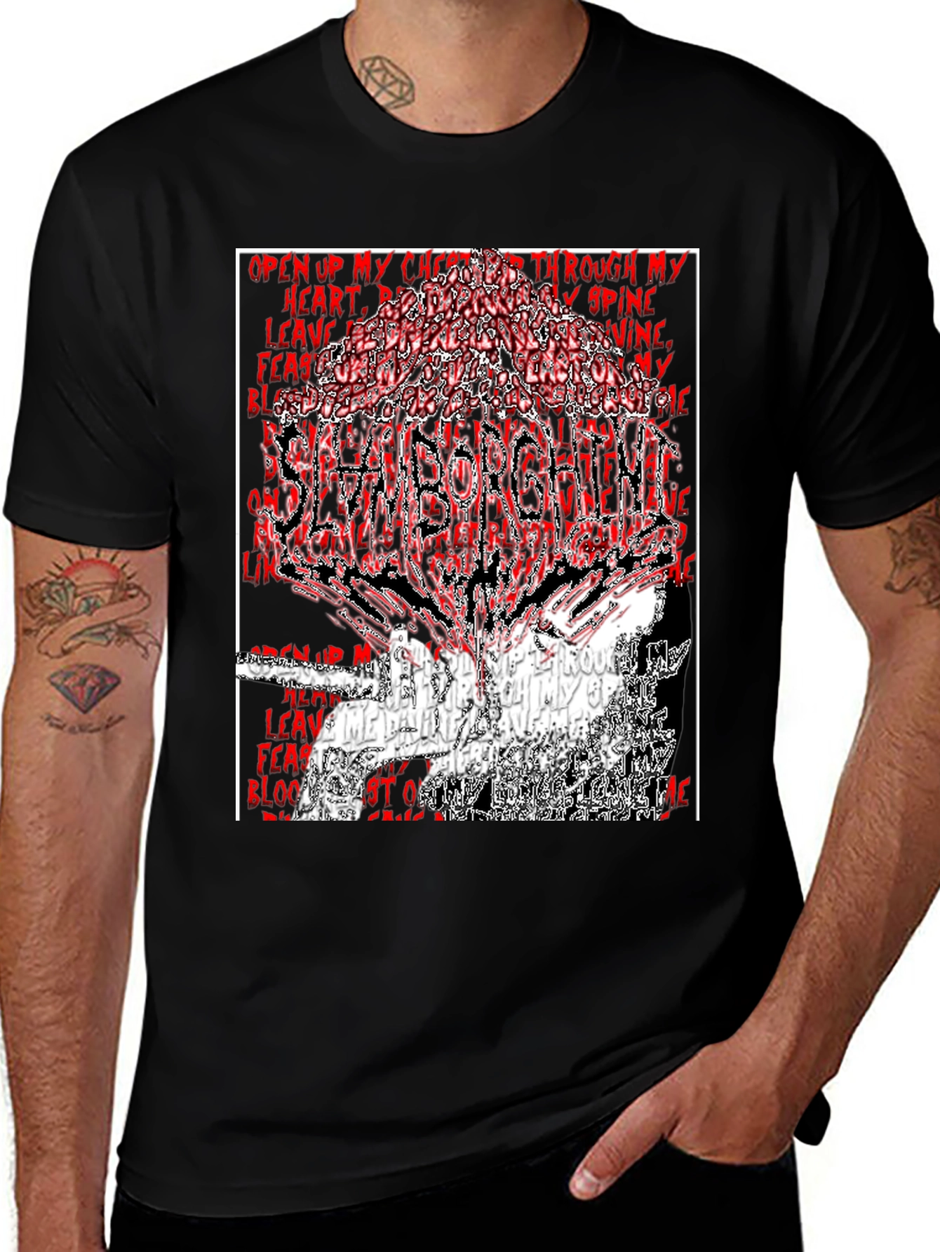 SlamBorgini Graphic Print Black T-Shirt