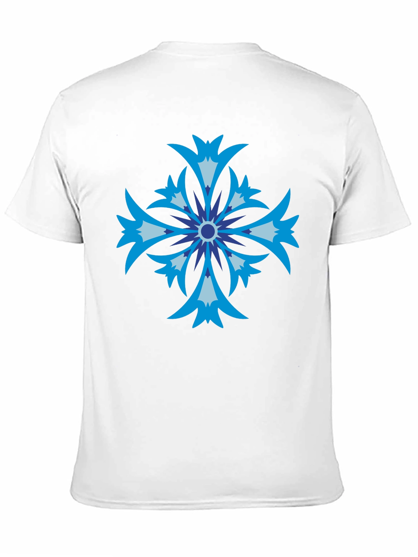 Floral Cross Graphic Black T-Shirt