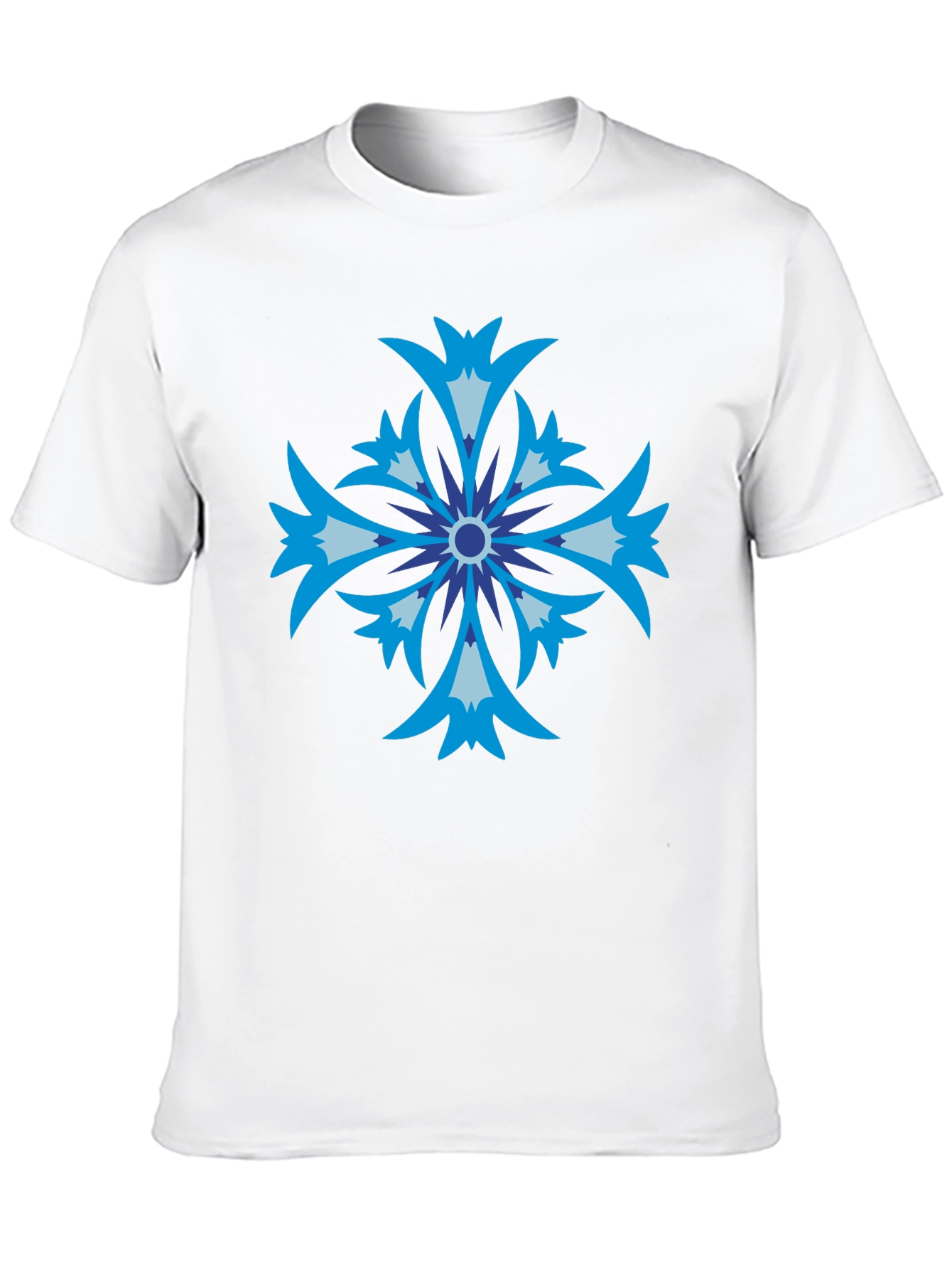 Floral Cross Graphic Black T-Shirt