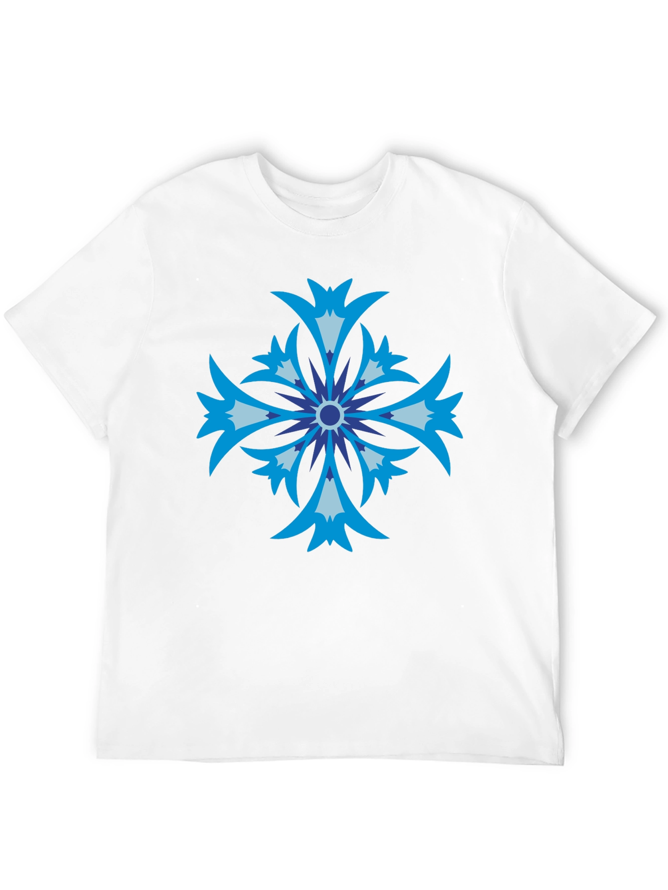Floral Cross Graphic Black T-Shirt