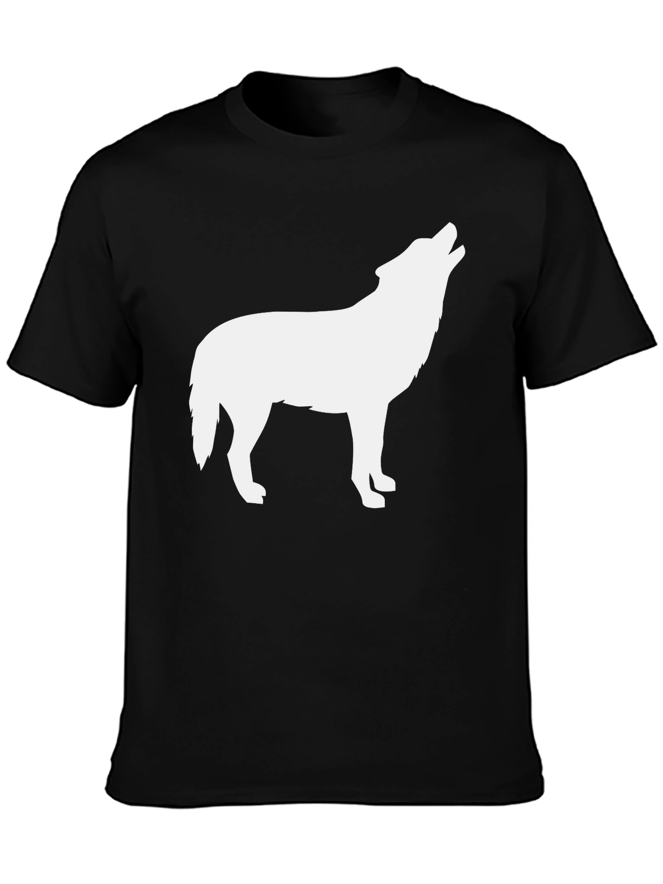 Wolf Silhouette Graphic Black T-Shirt
