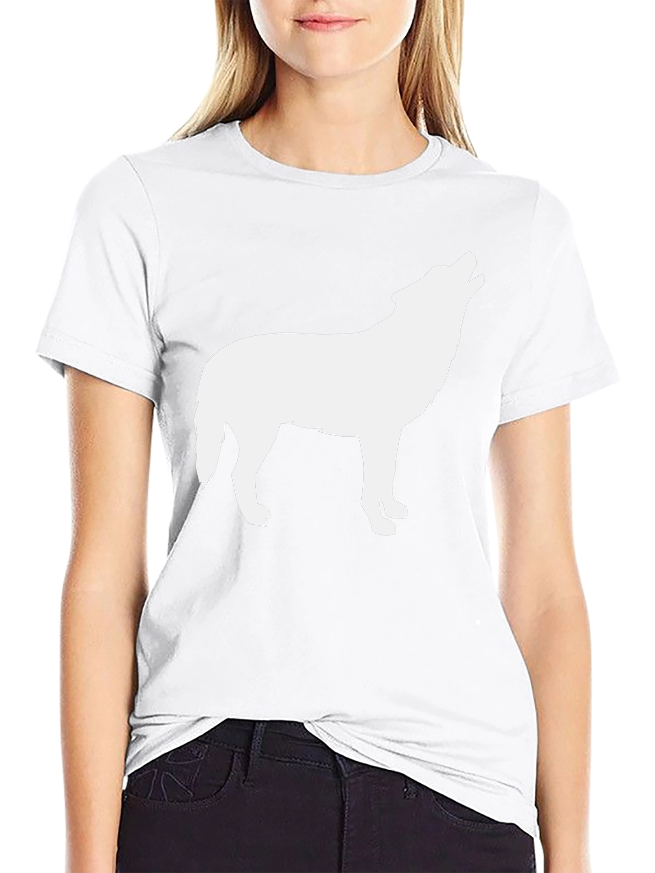 Wolf Silhouette Graphic Black T-Shirt