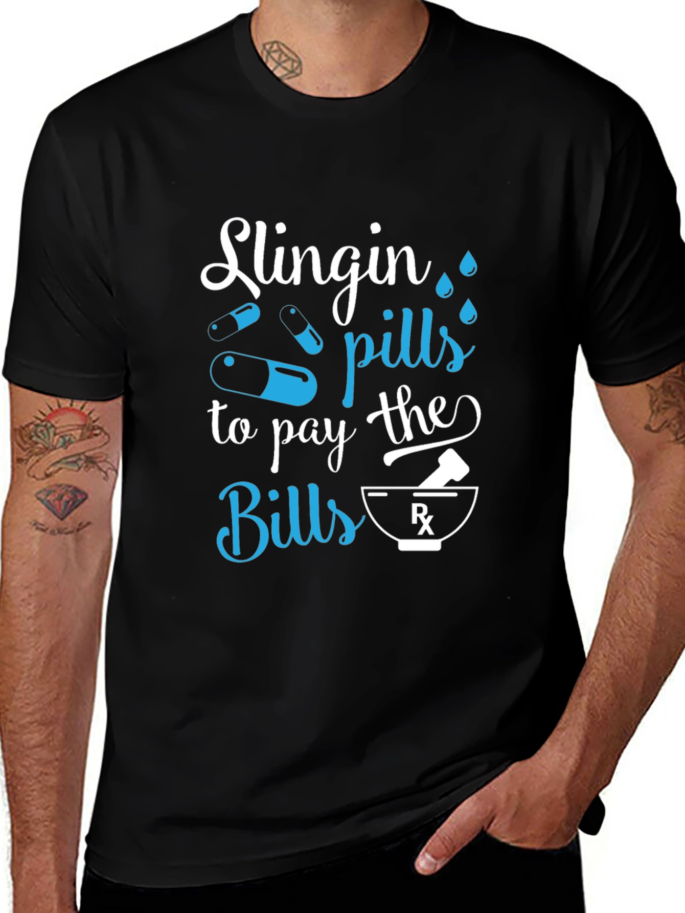 Slingin Pills Graphic Tee - Pharmacy Humor T-Shirt