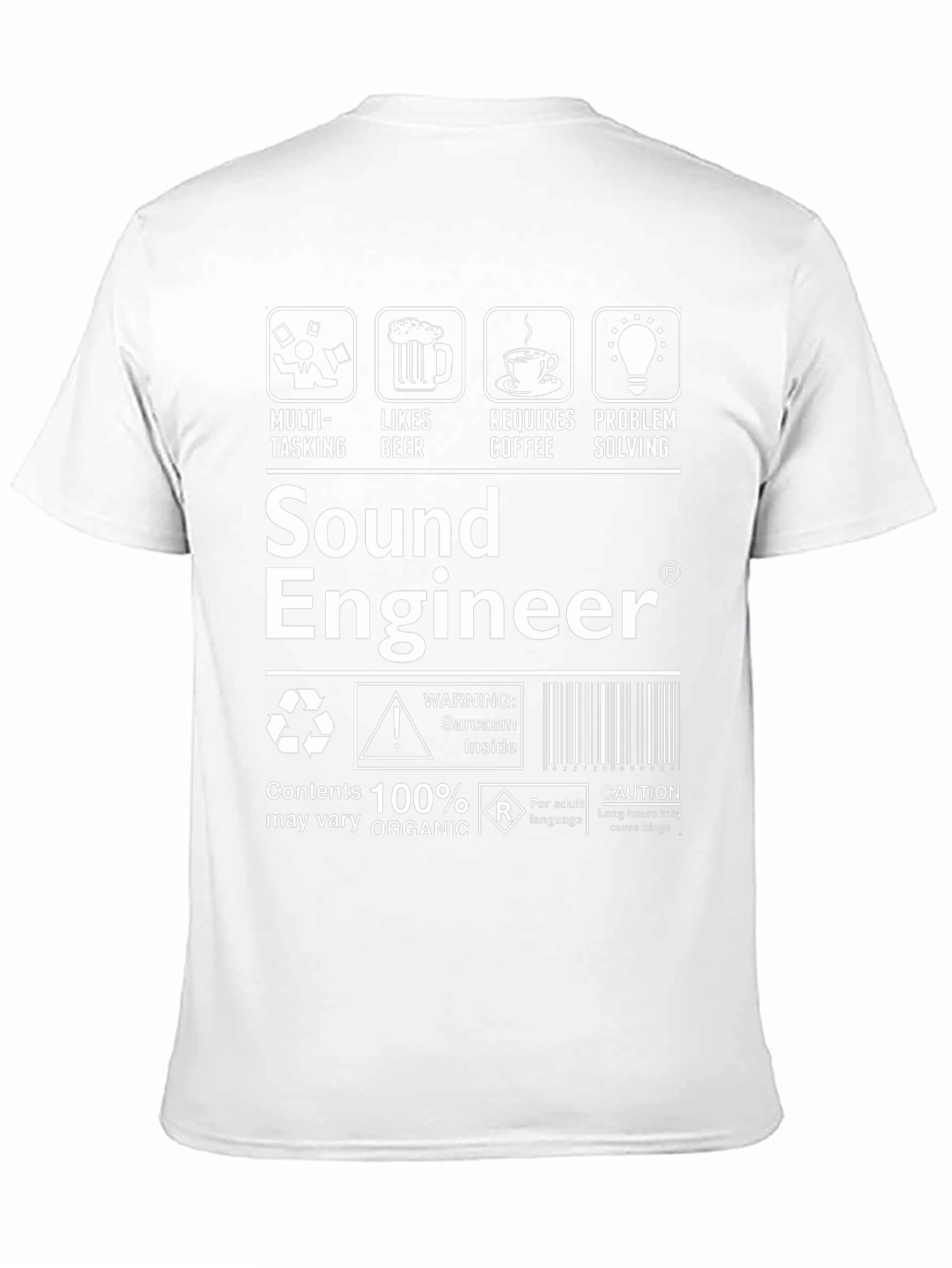 Sound Engineer T-Shirt: Multi-Tasking Likes Beer Requires Coffee