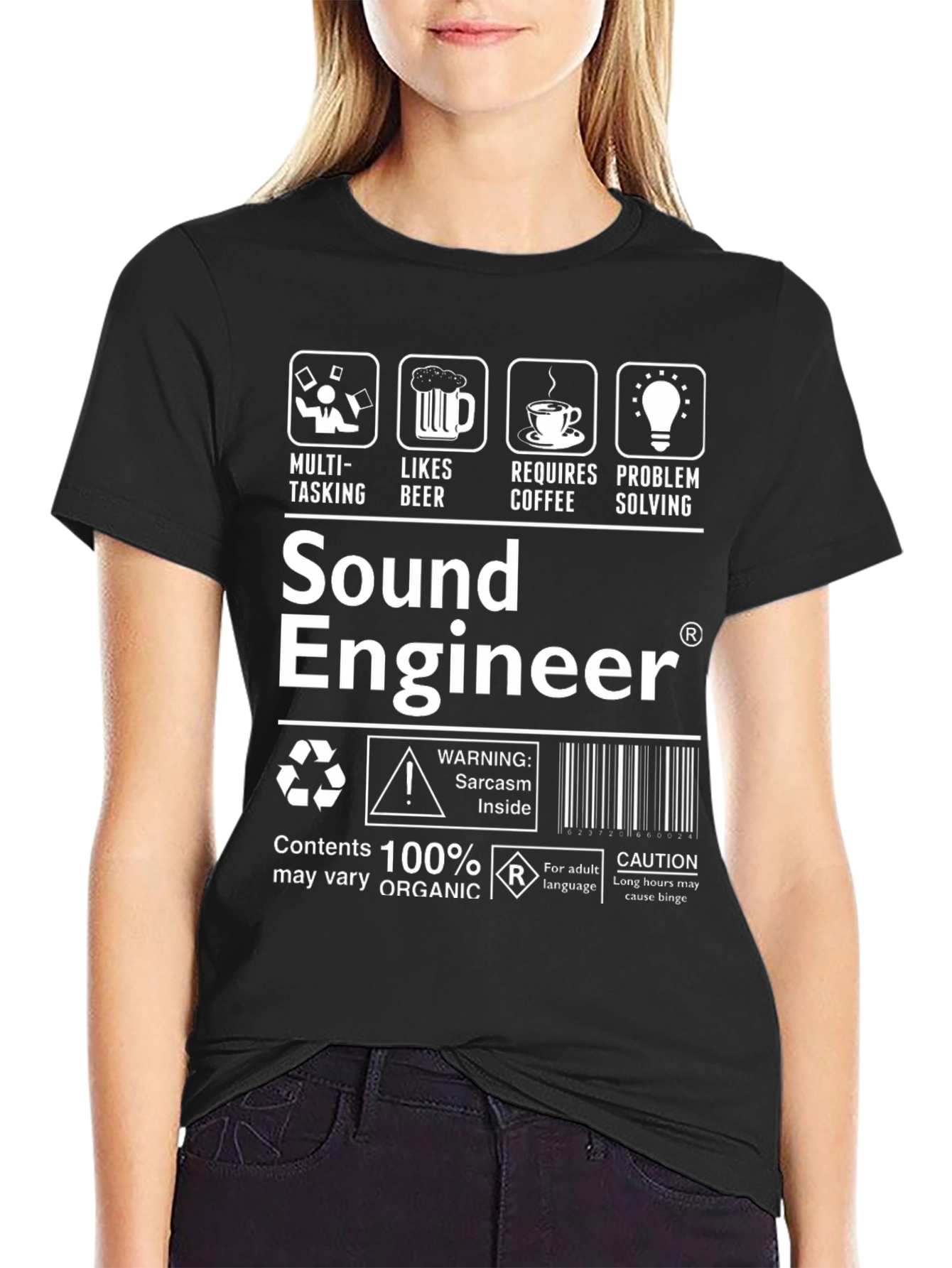 Sound Engineer T-Shirt: Multi-Tasking Likes Beer Requires Coffee