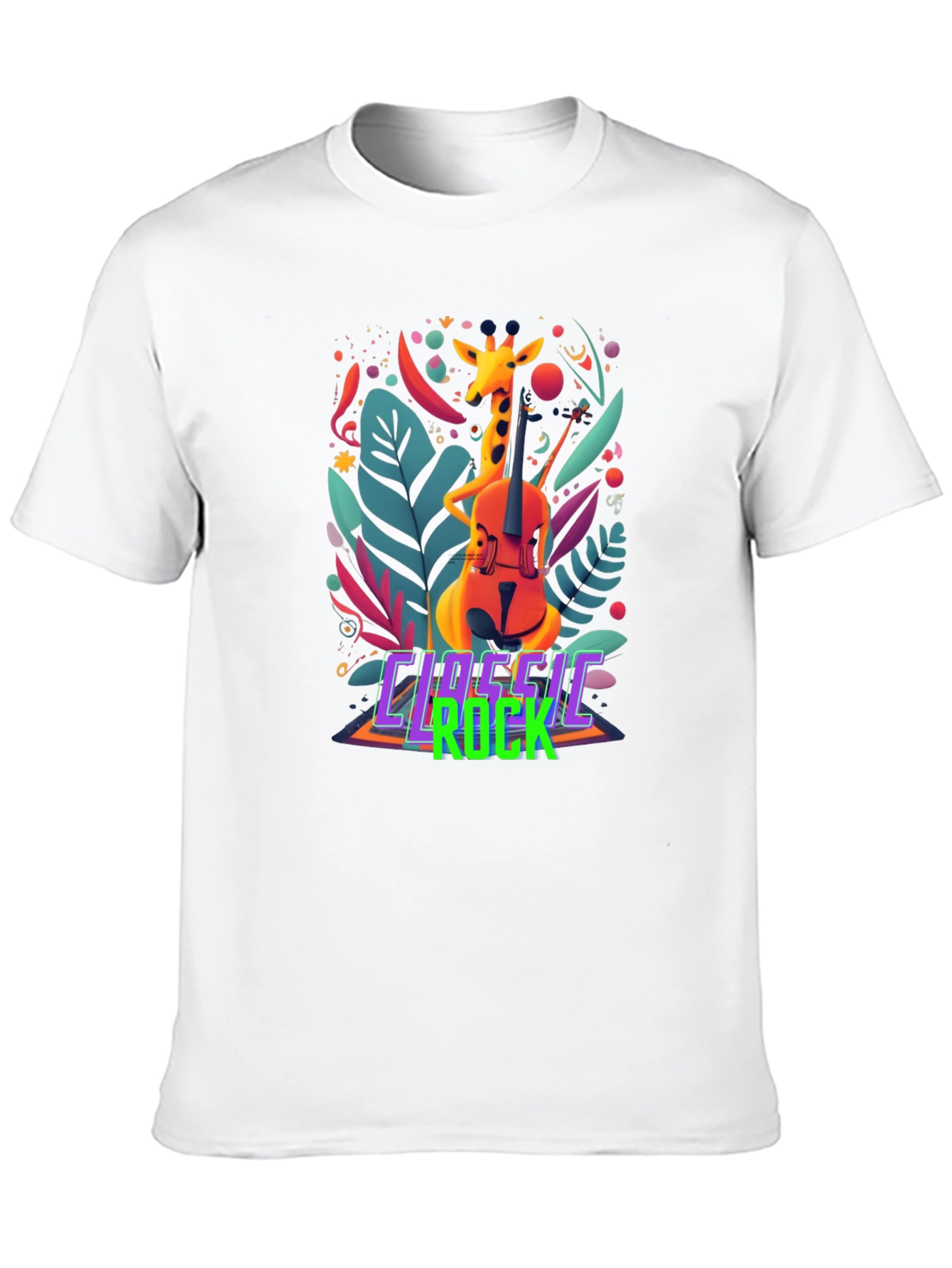 Classic Rock Giraffe Musician T-Shirt