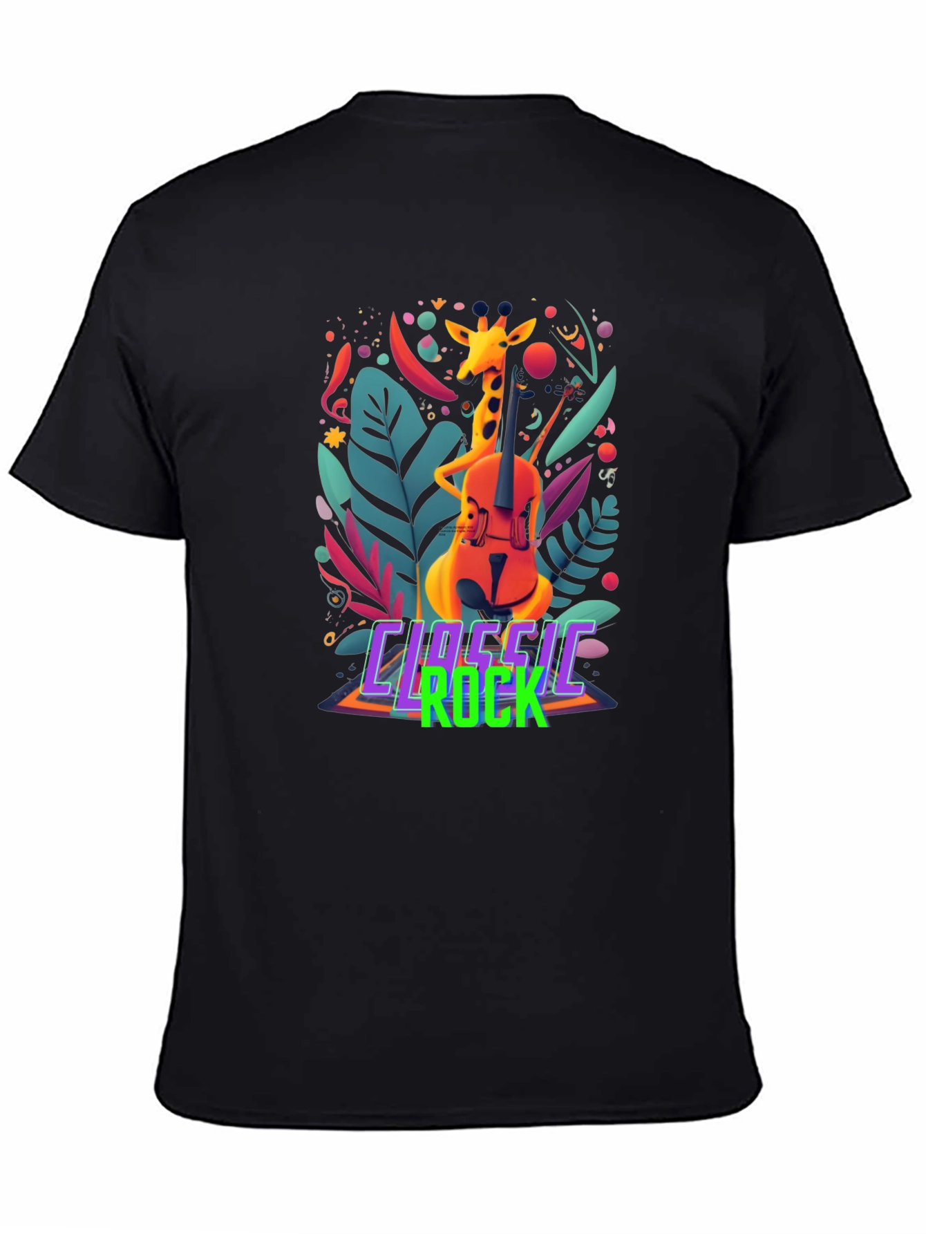 Classic Rock Giraffe Musician T-Shirt