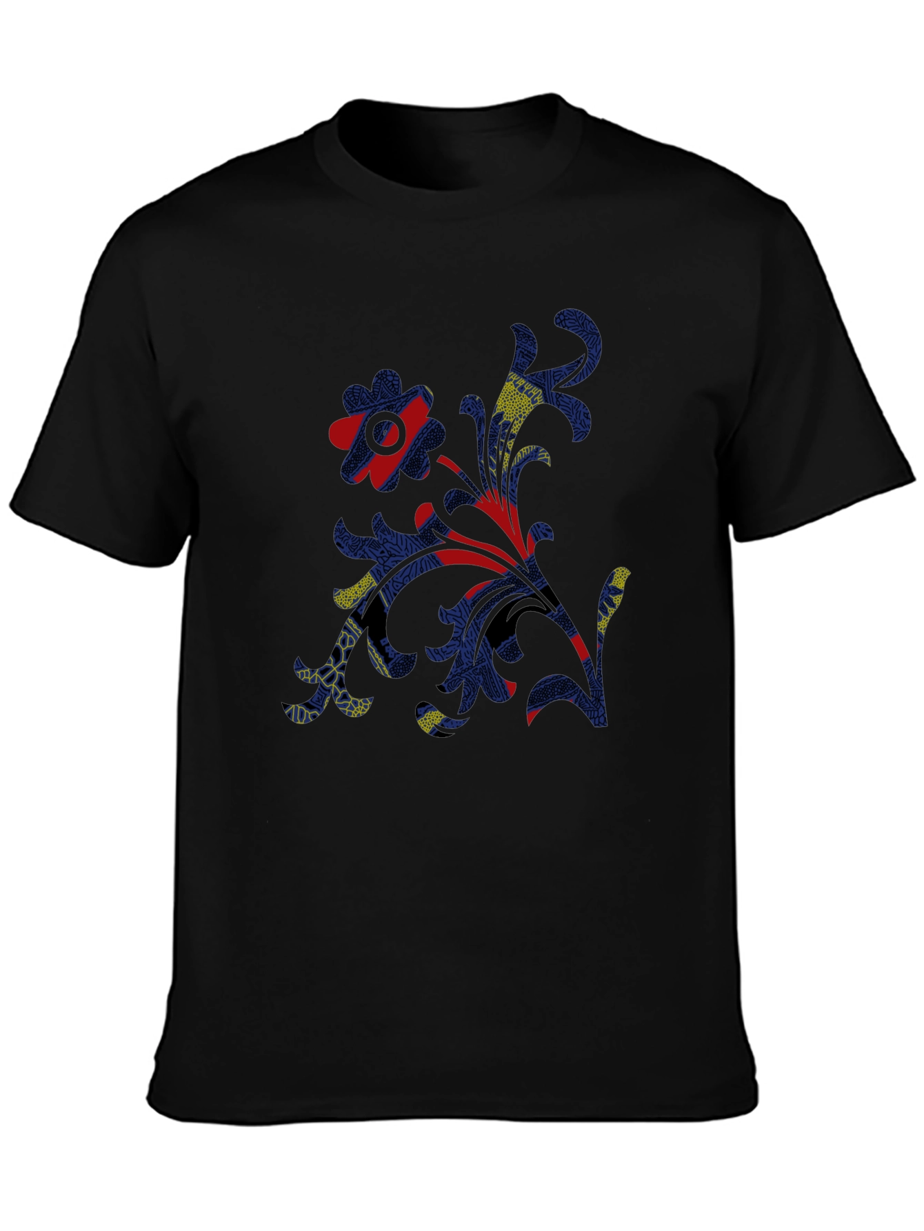 Abstract Print Mens Black T-Shirt
