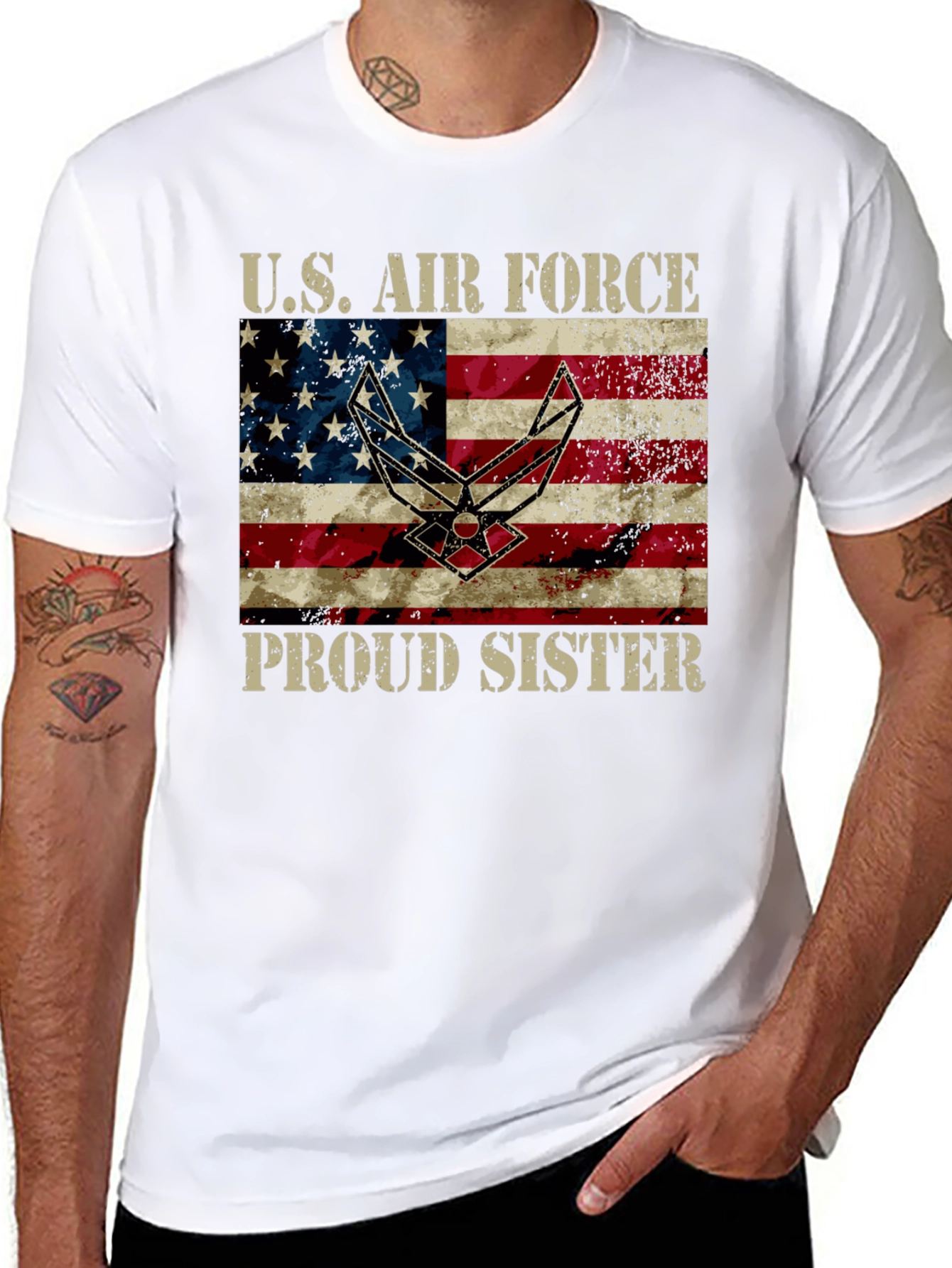 US Air Force Proud Sister Graphic Tee
