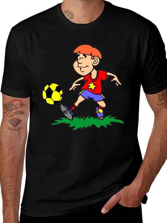 Boy Soccer T-Shirt - Black Cotton Tee