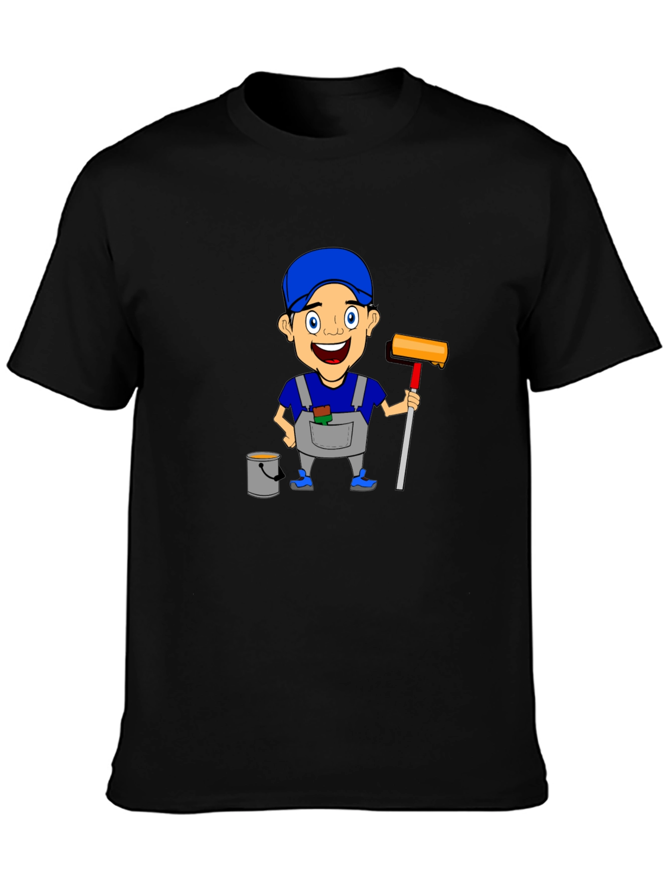 Painter Cartoon Graphic T-Shirt Cool Design