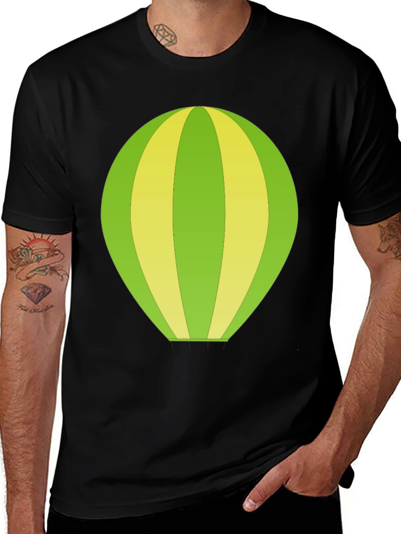 Lime Balloon Graphic T-Shirt - Casual Style