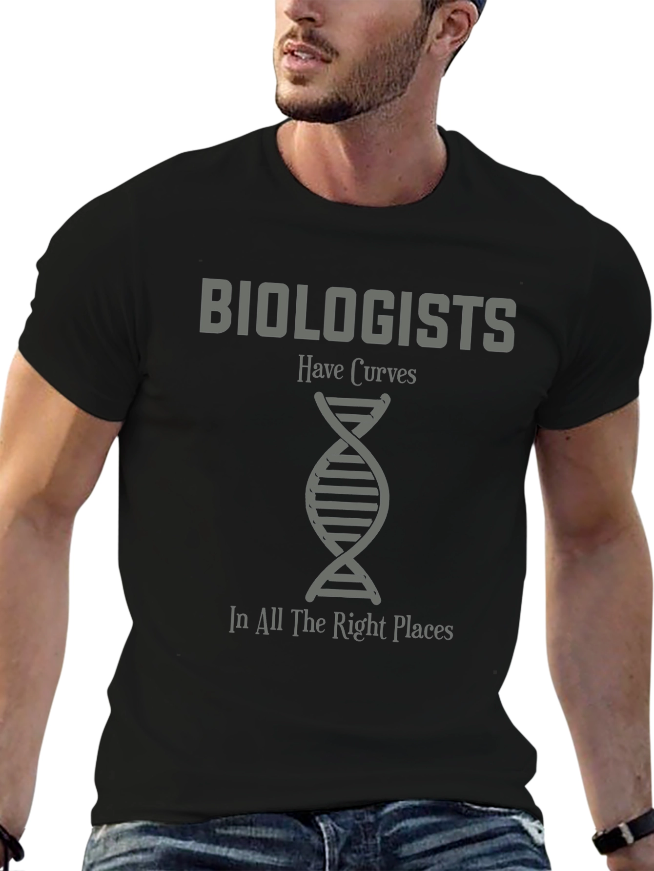 Biologists Have Curves T-Shirt Funny Biology DNA Tee