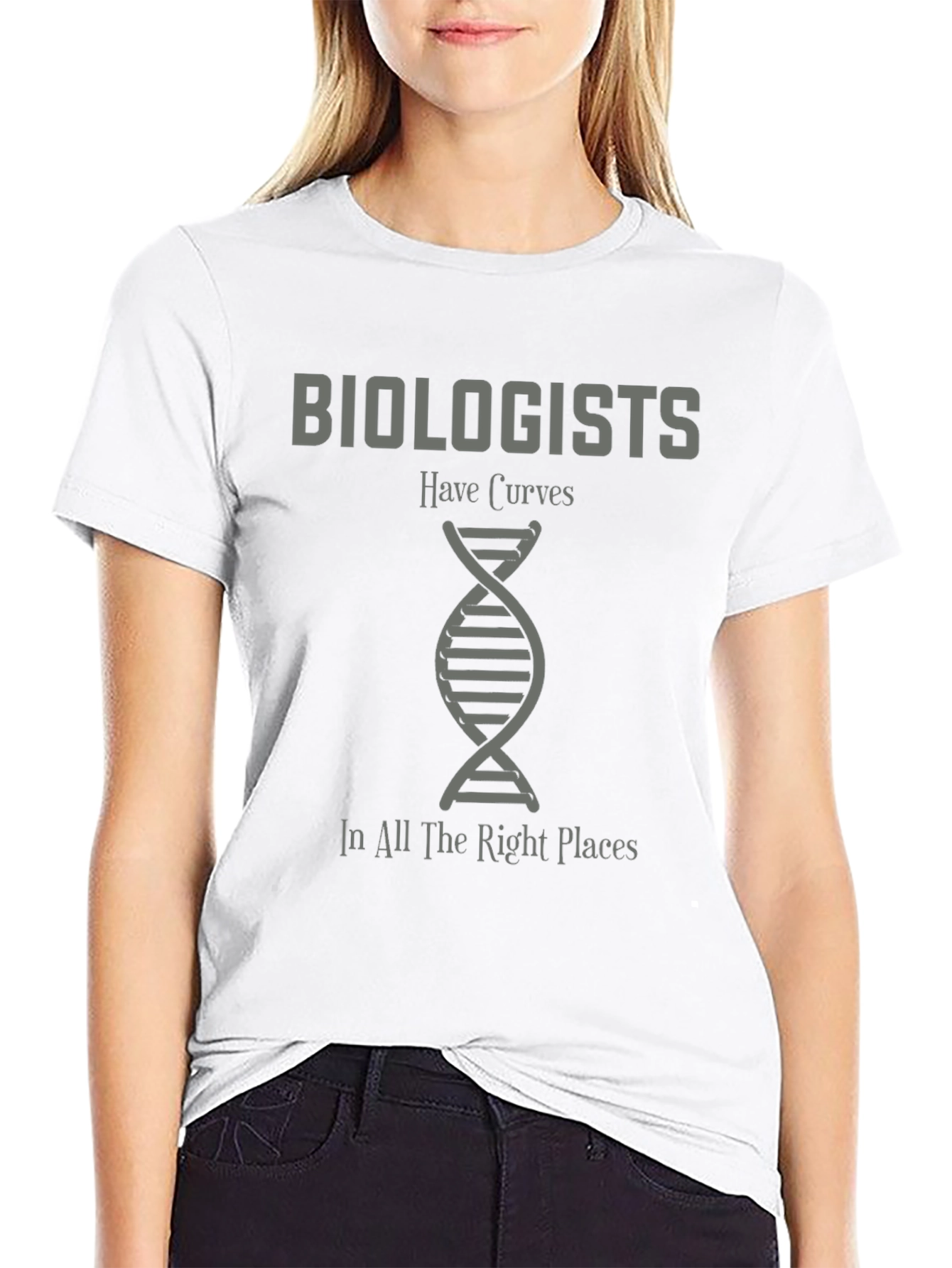 Biologists Have Curves T-Shirt Funny Biology DNA Tee