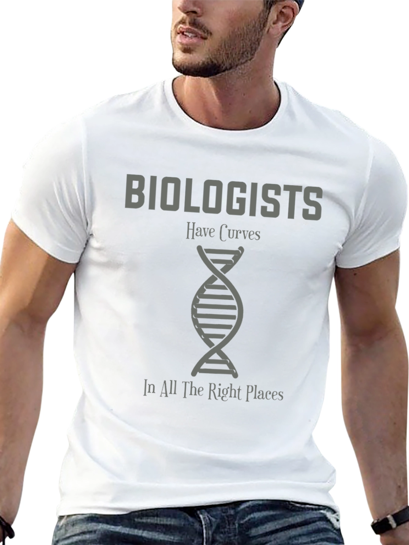 Biologists Have Curves T-Shirt Funny Biology DNA Tee