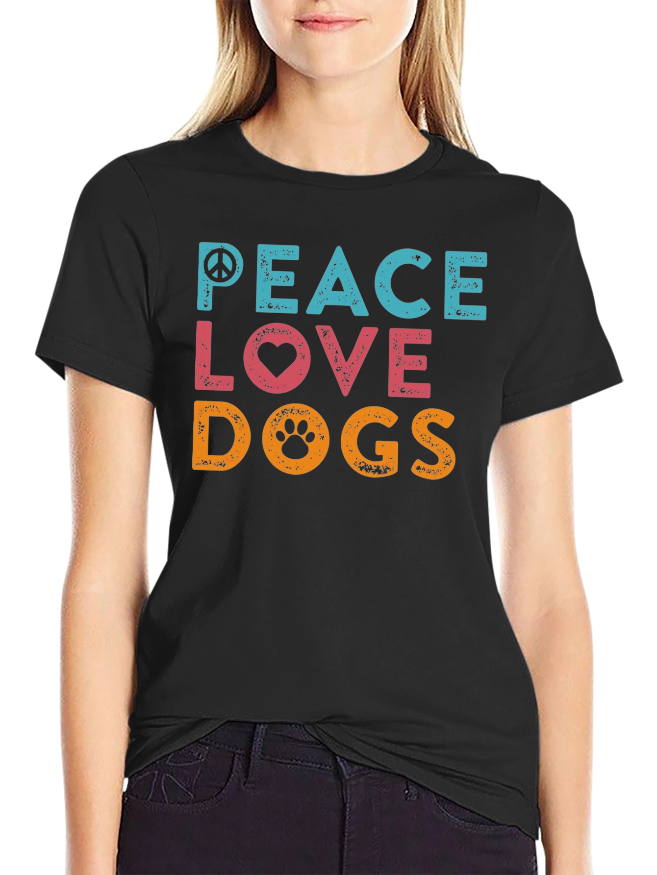 Peace Love Dogs Graphic T-Shirt