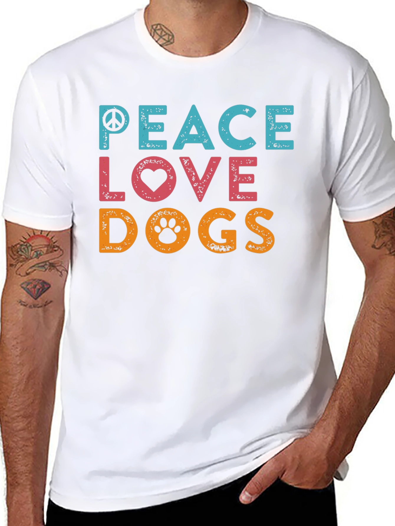 Peace Love Dogs Graphic T-Shirt