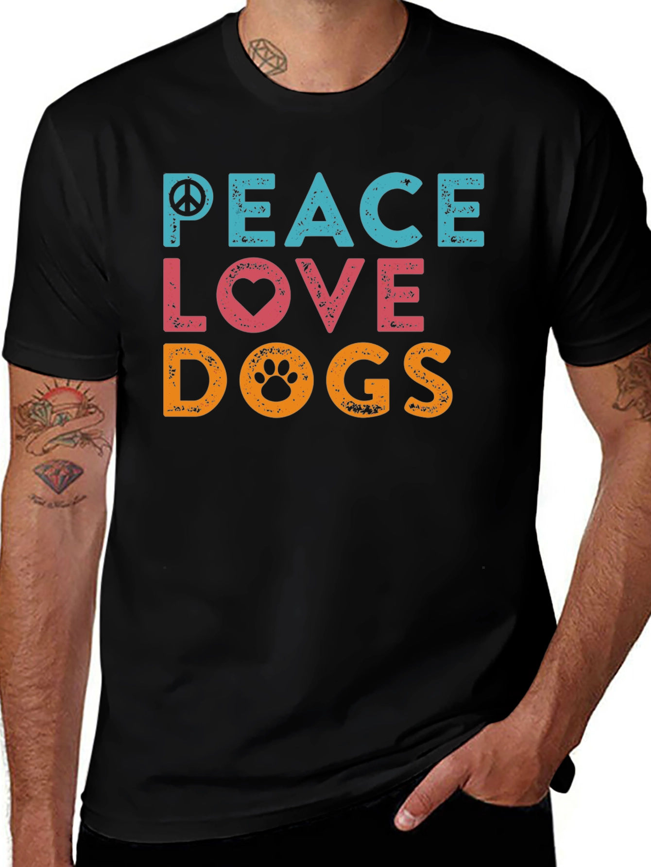 Peace Love Dogs Graphic T-Shirt