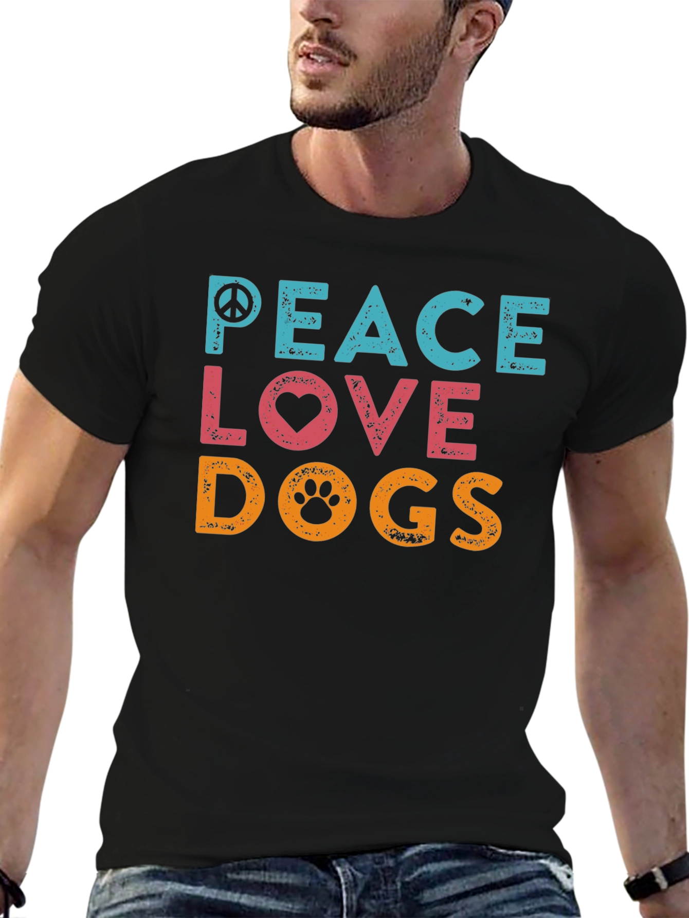 Peace Love Dogs Graphic T-Shirt