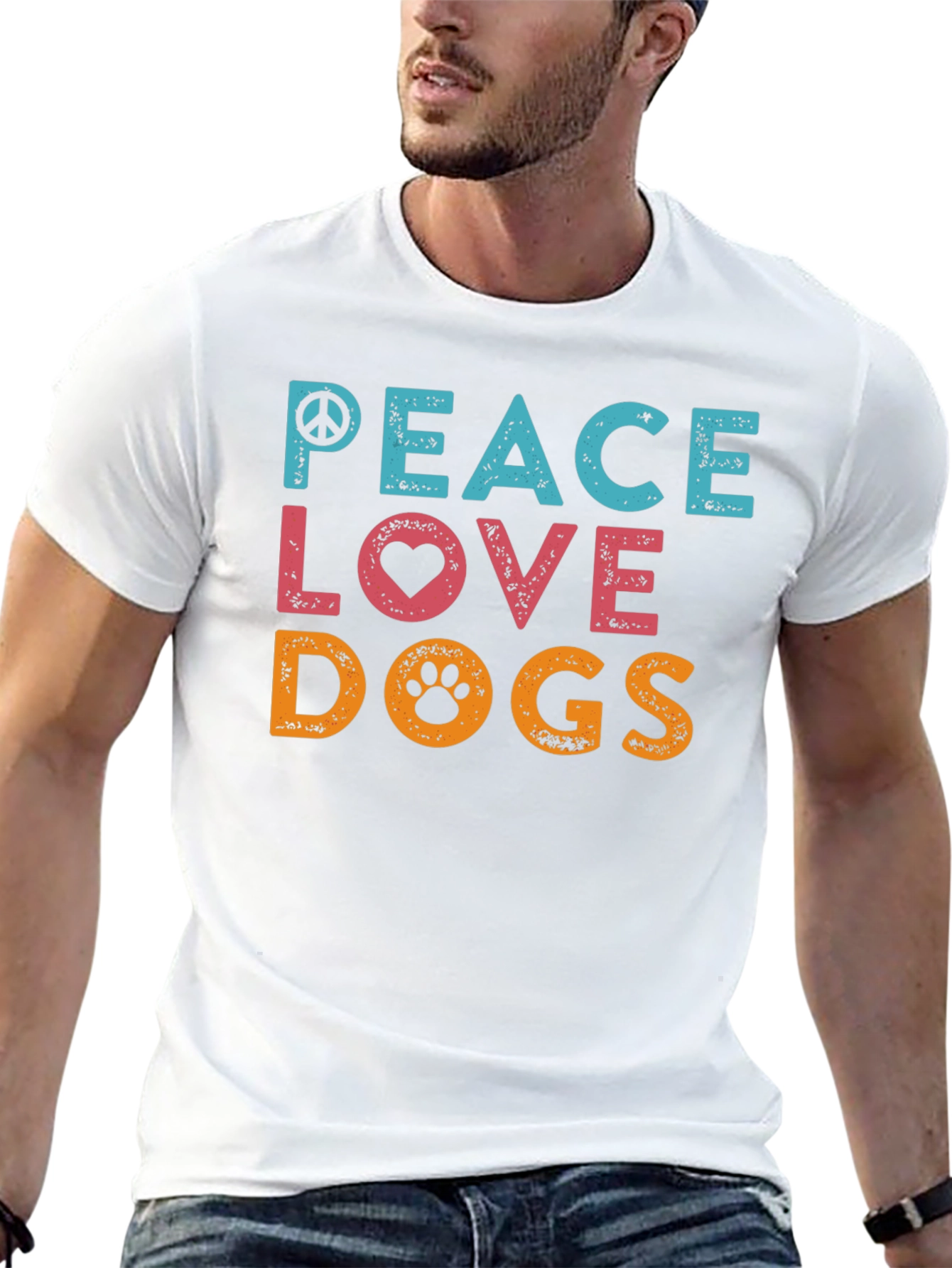 Peace Love Dogs Graphic T-Shirt