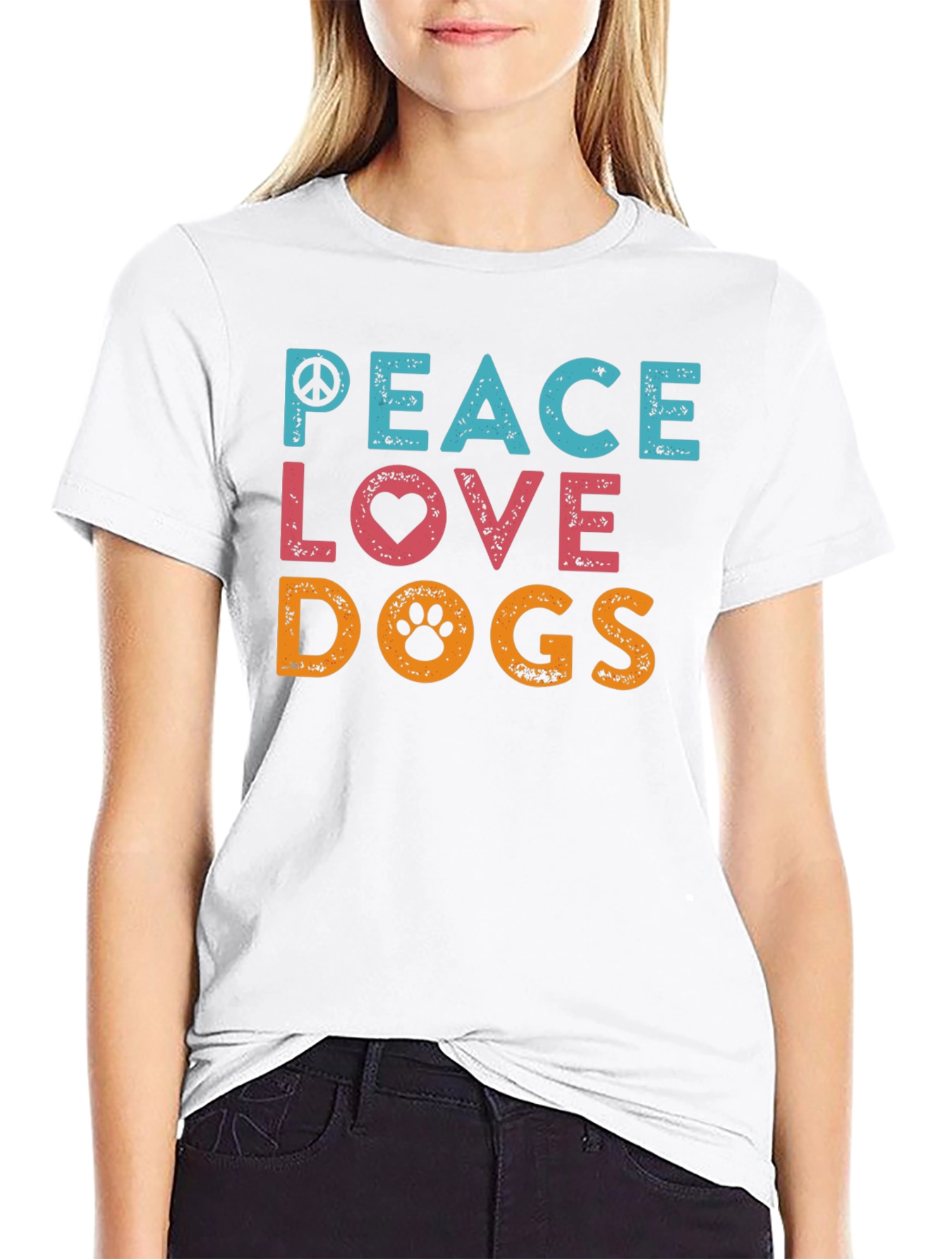 Peace Love Dogs Graphic T-Shirt