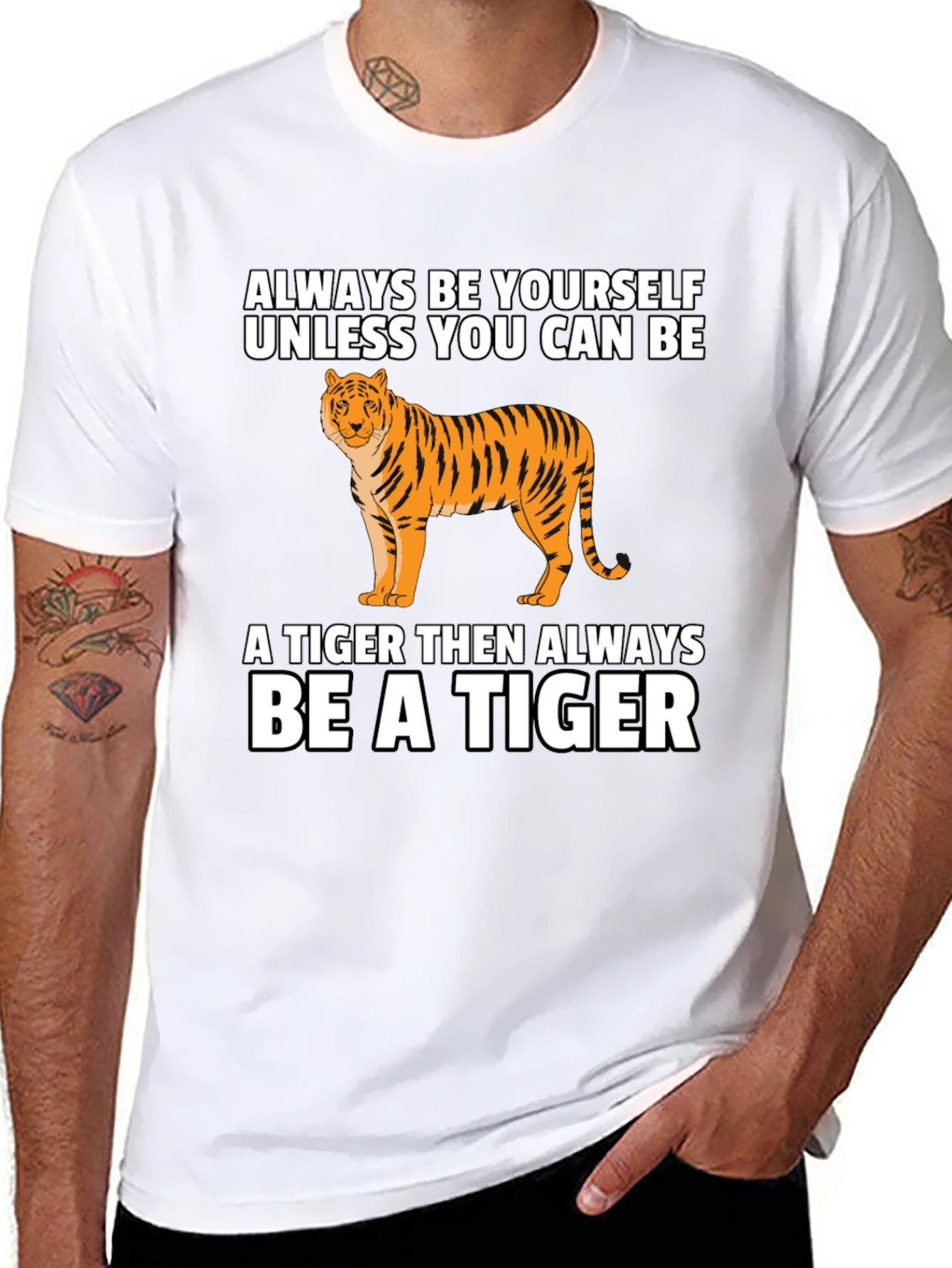 Tiger Graphic Tee - Be Yourself Be a Tiger