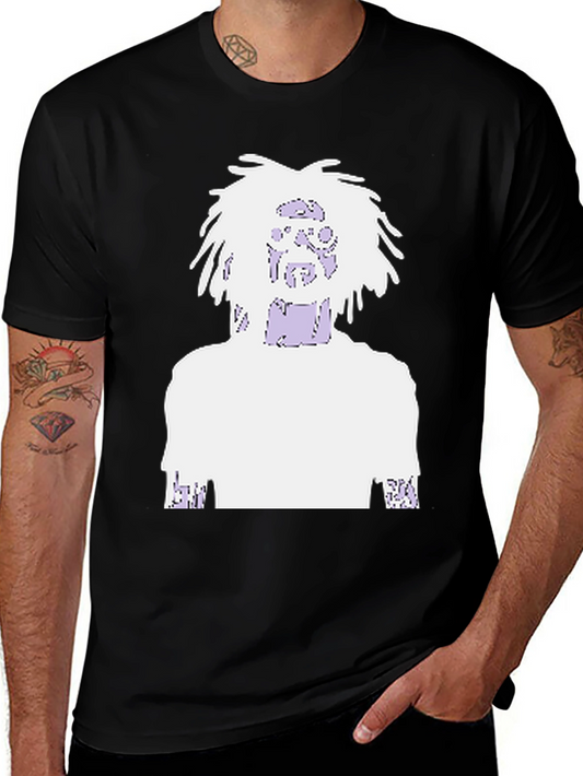 Graphic Print Tee - Black Cotton Blend