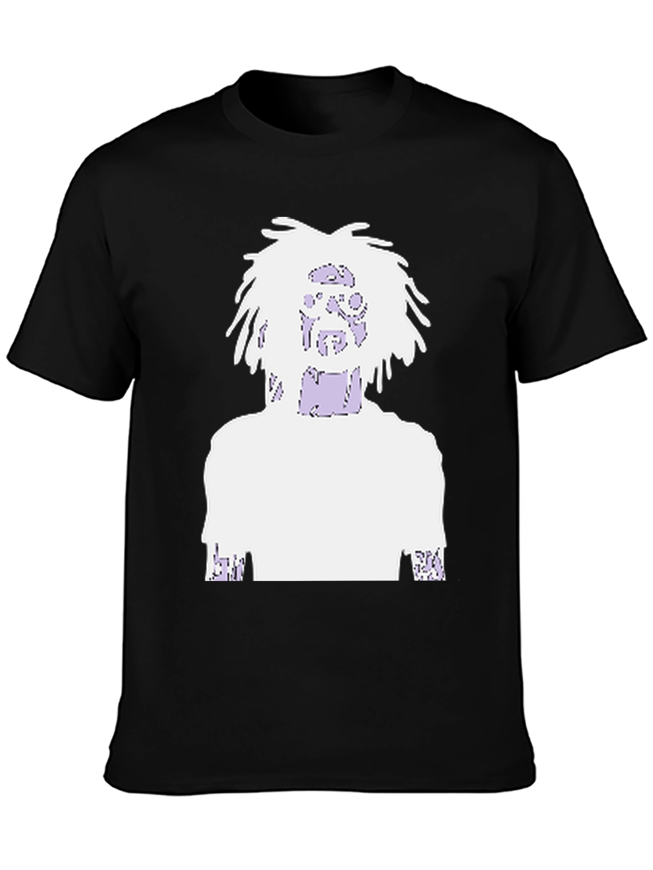 Graphic Print Tee - Black Cotton Blend