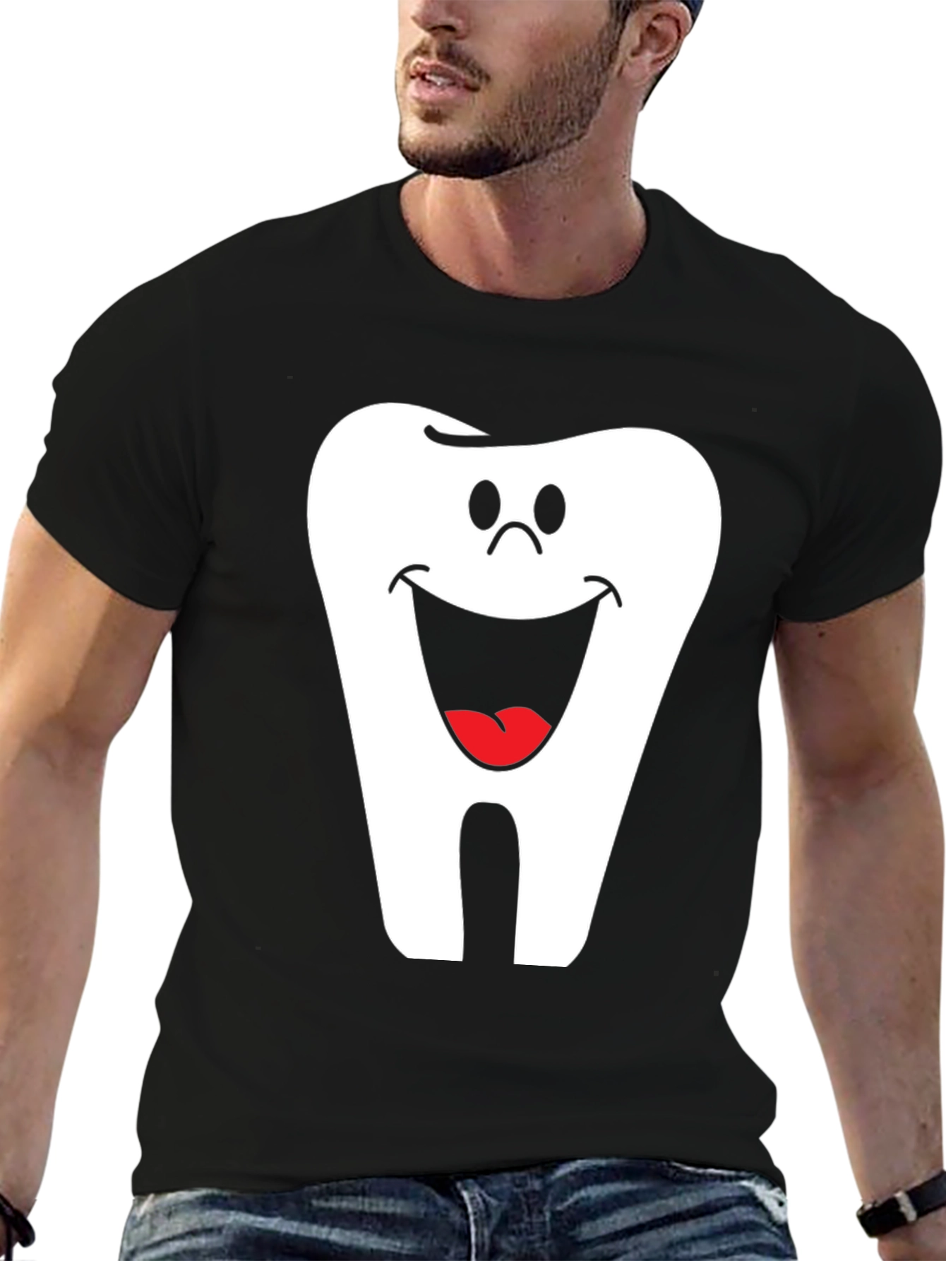 Smiling Tooth Graphic T-Shirt - Dentist Humor Tee