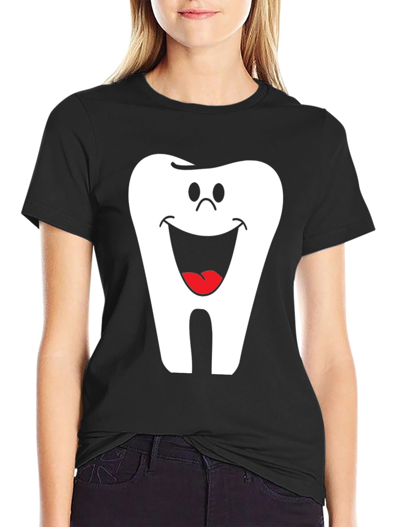 Smiling Tooth Graphic T-Shirt - Dentist Humor Tee