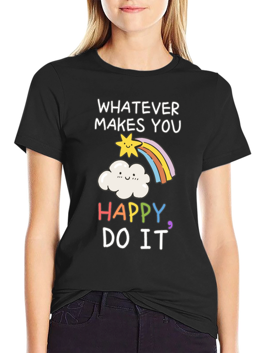Happy Rainbow Graphic T-Shirt - Inspiring Tee