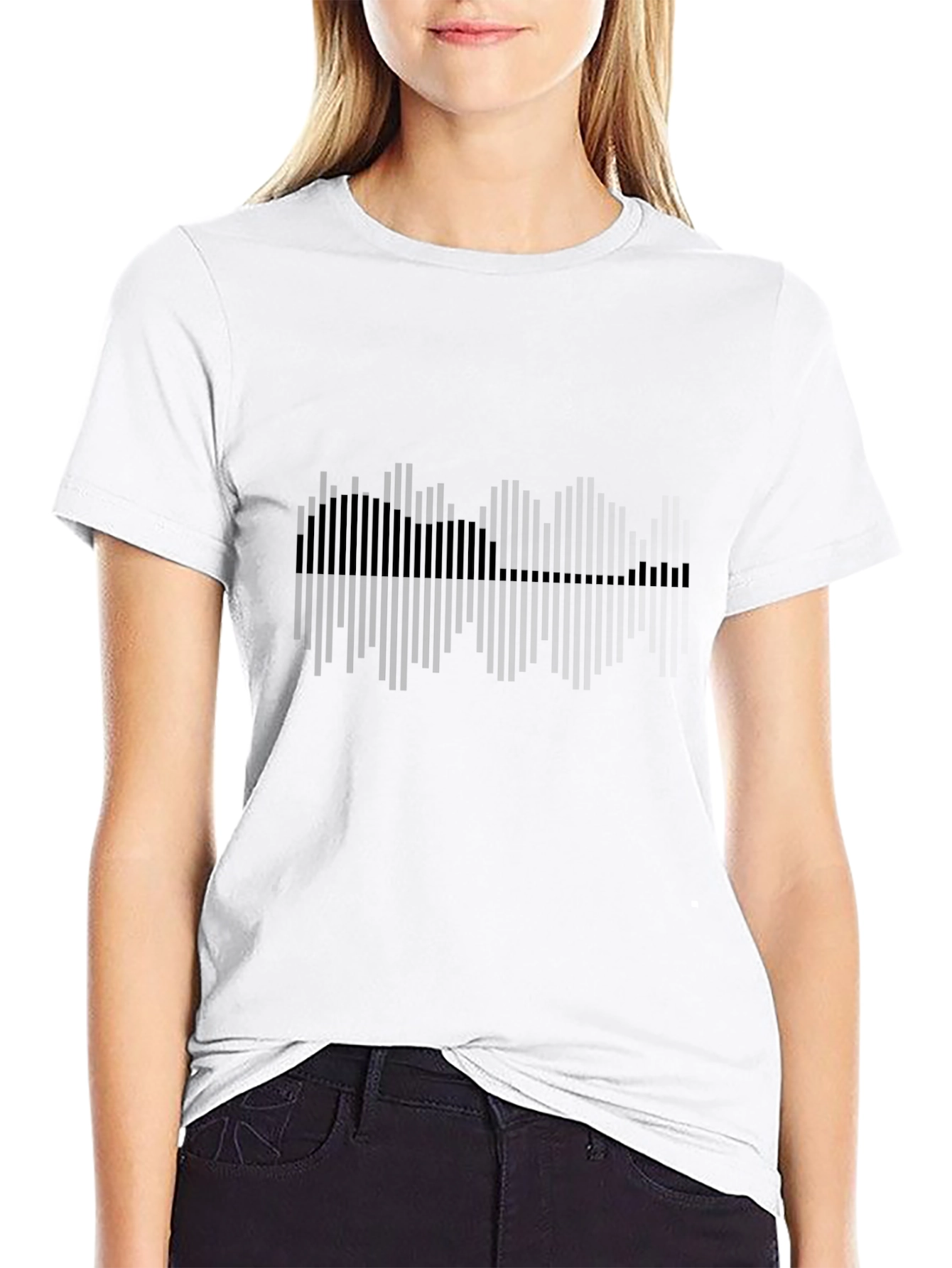 Black Graphic Tee: Soundwave Guitar Design