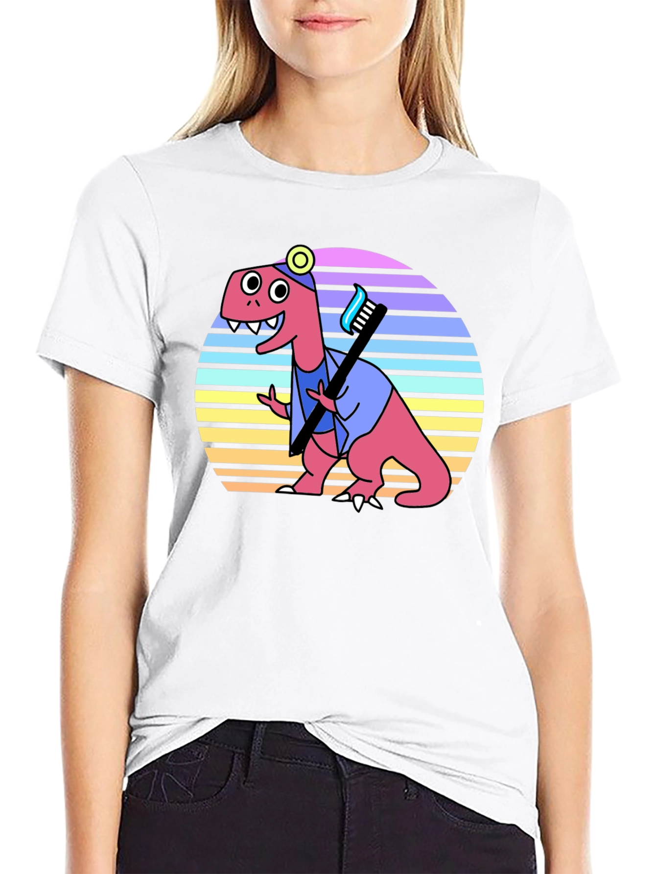 Dino Dentist T-Shirt - Novelty Graphic Tee