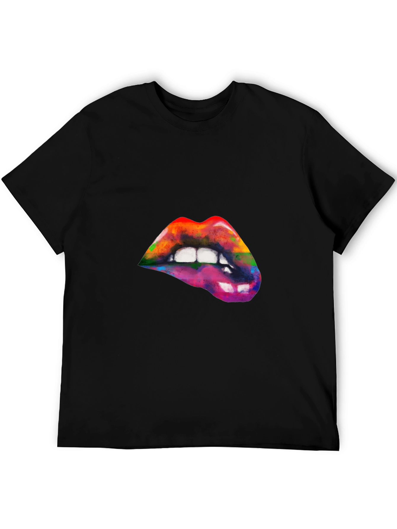 Rainbow Lips Graphic T-Shirt - Artistic Pride Tee