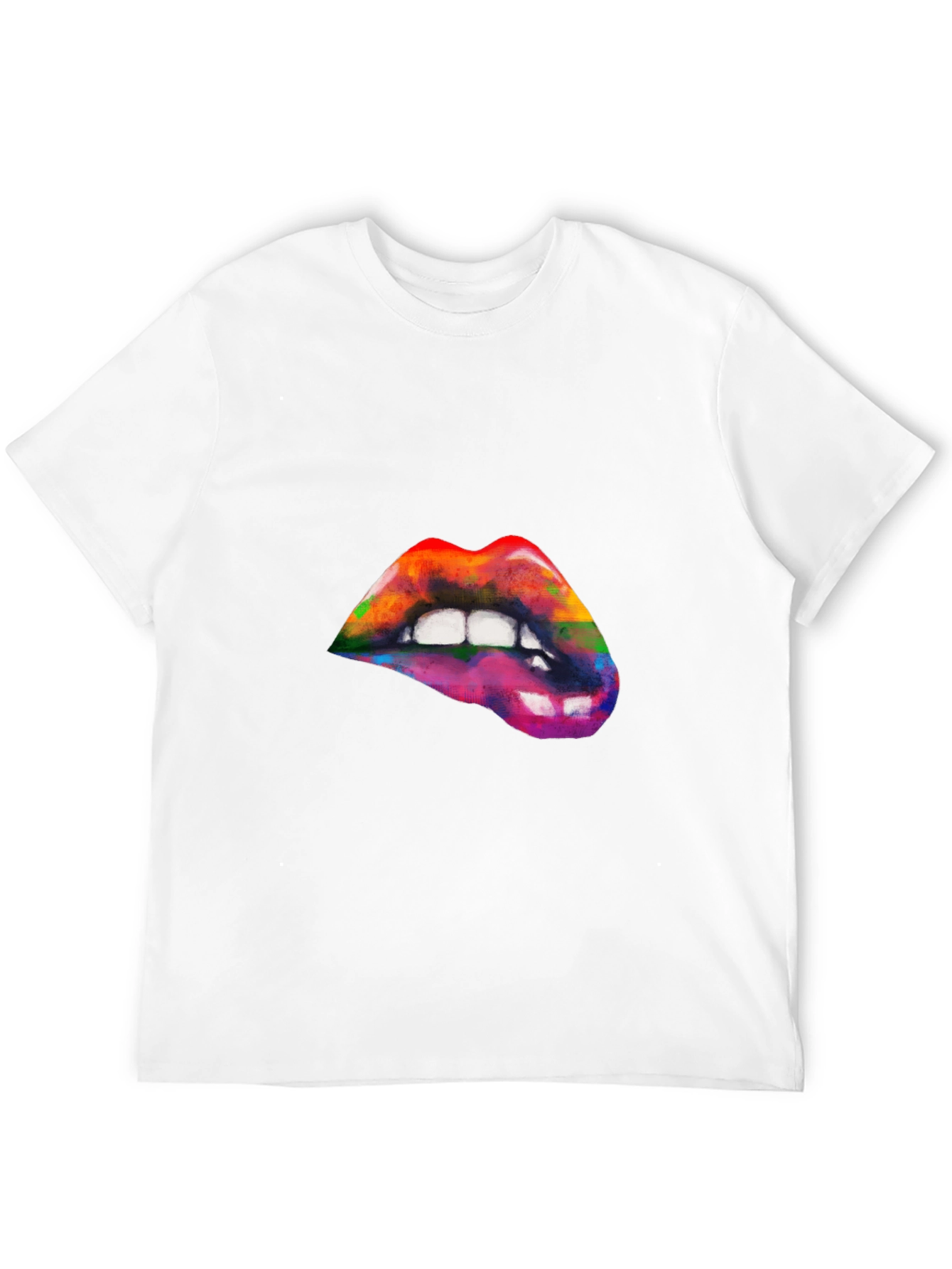 Rainbow Lips Graphic T-Shirt - Artistic Pride Tee