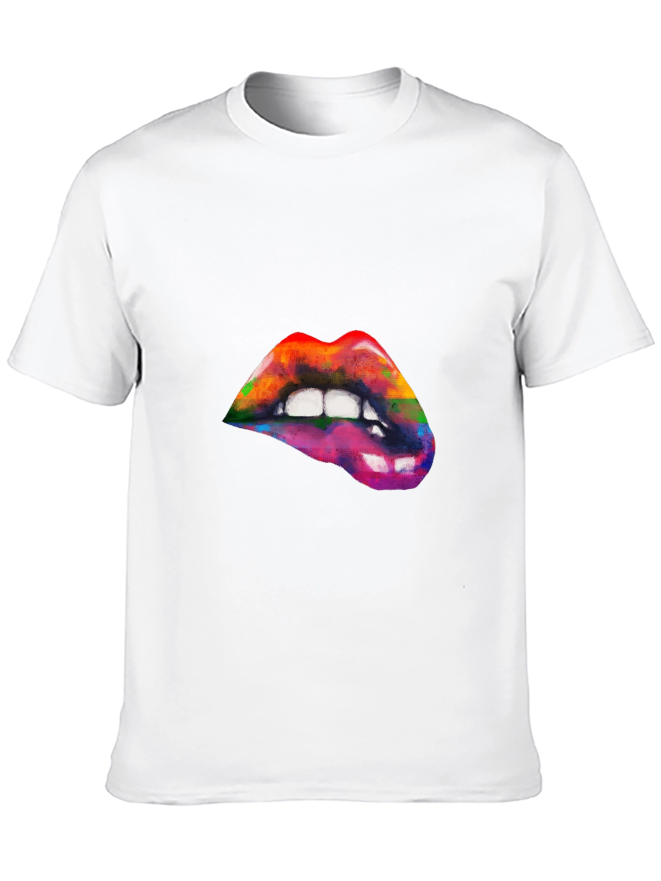 Rainbow Lips Graphic T-Shirt - Artistic Pride Tee
