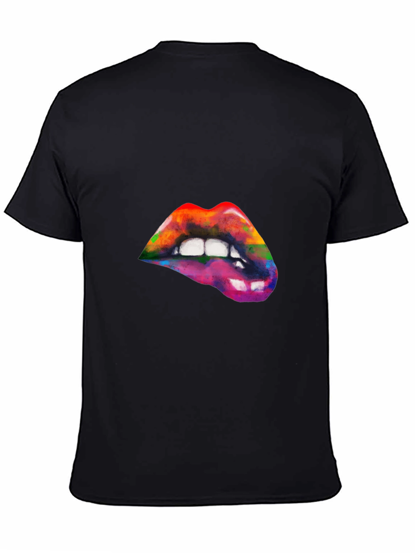 Rainbow Lips Graphic T-Shirt - Artistic Pride Tee