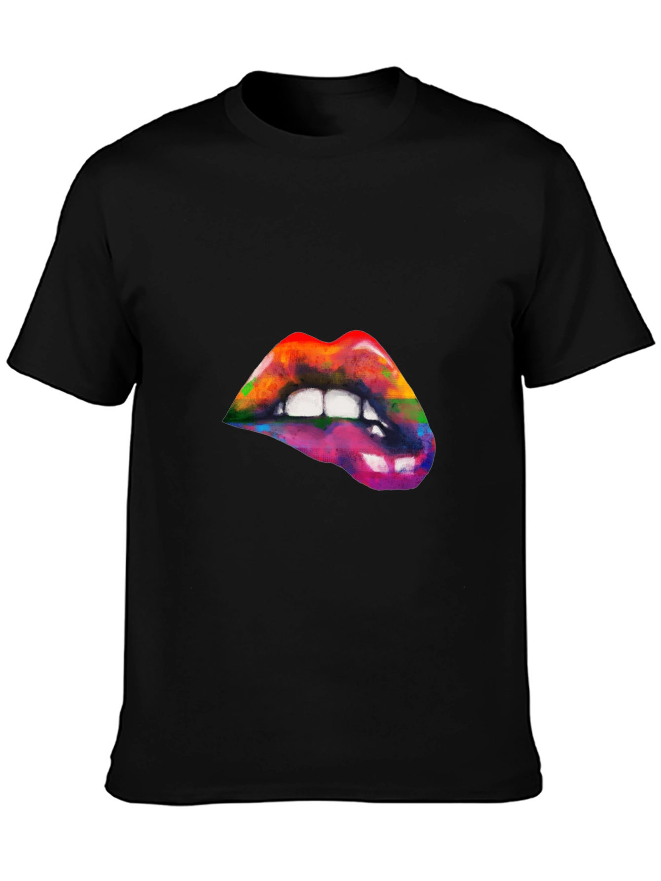 Rainbow Lips Graphic T-Shirt - Artistic Pride Tee