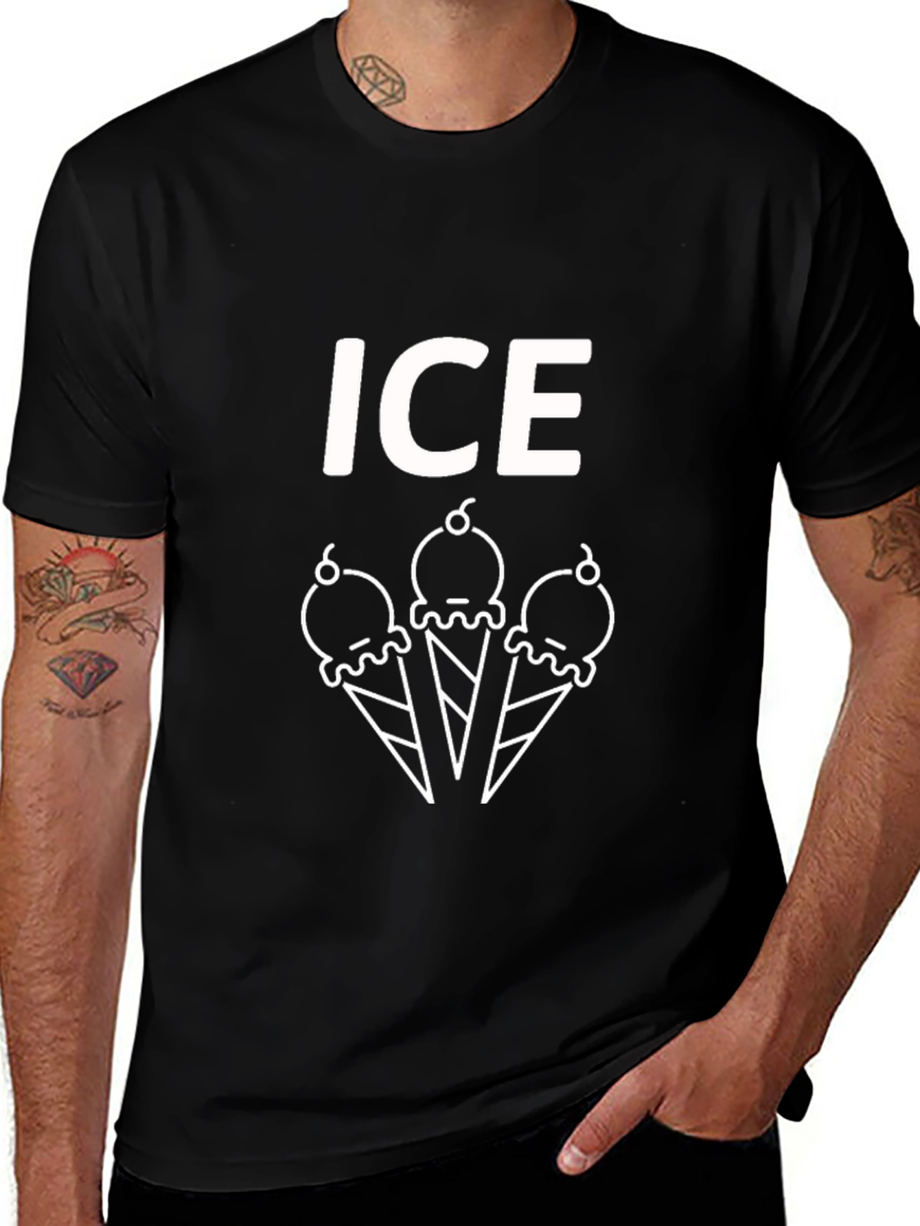 Ice Cream Graphic Tee - Black