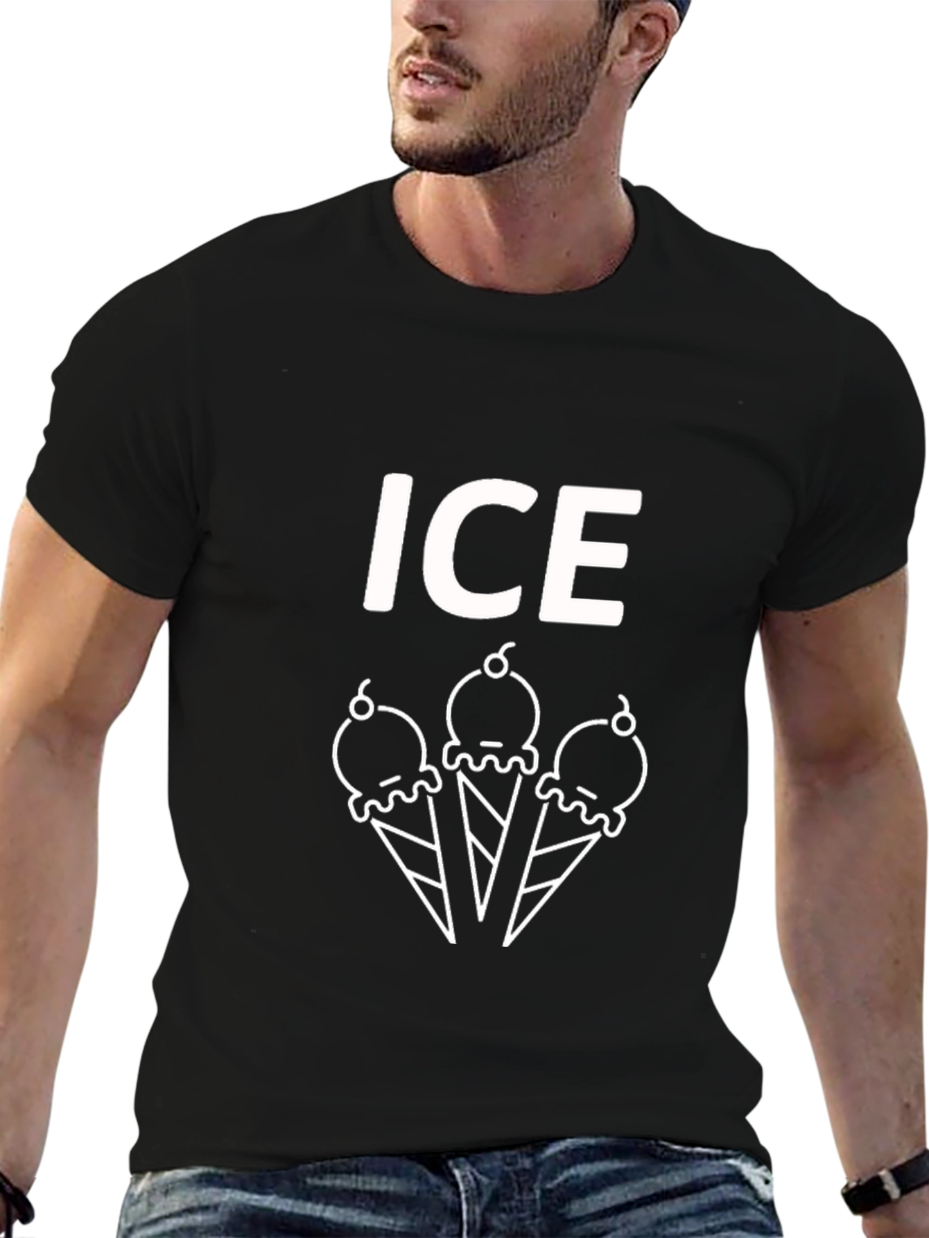 Ice Cream Graphic Tee - Black