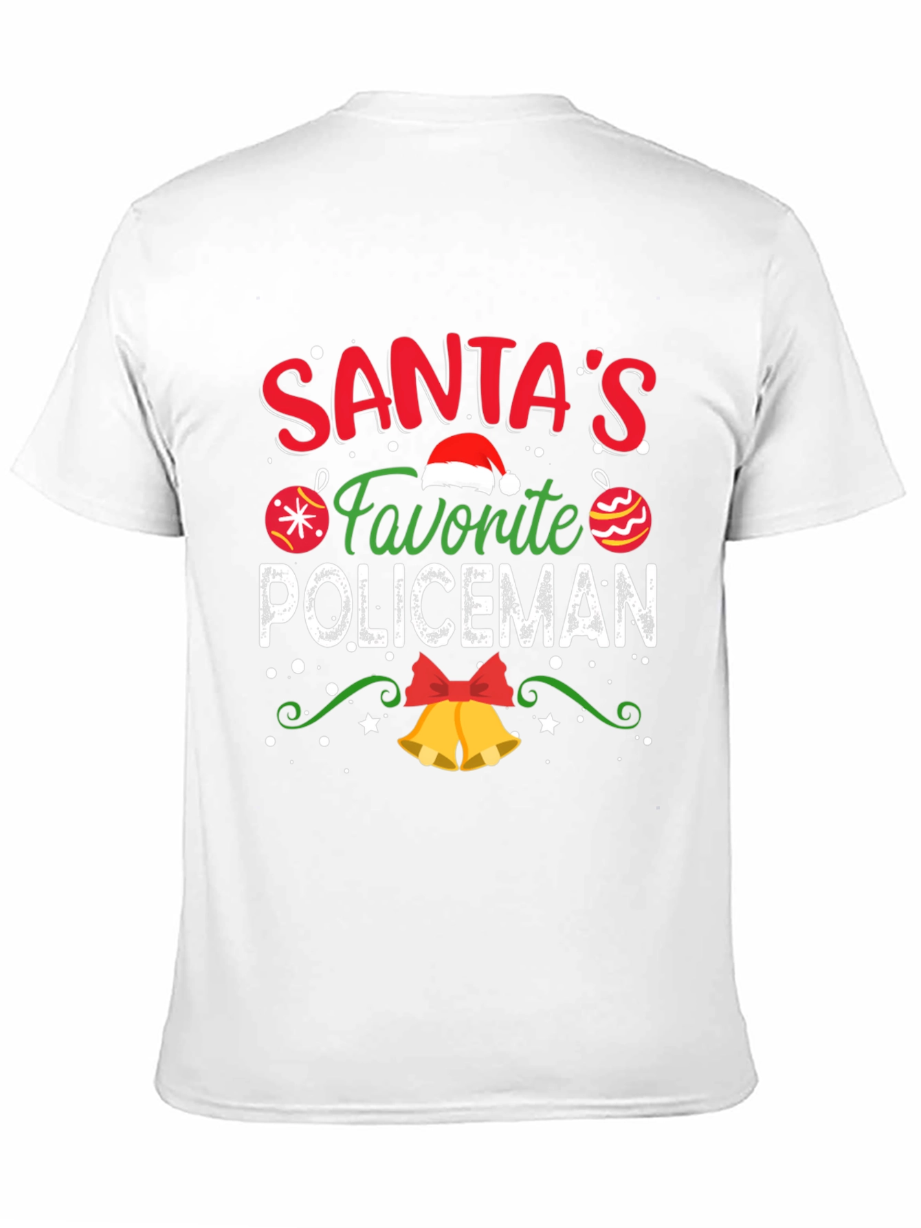 Santas Favorite Policeman Christmas Graphic T-Shirt
