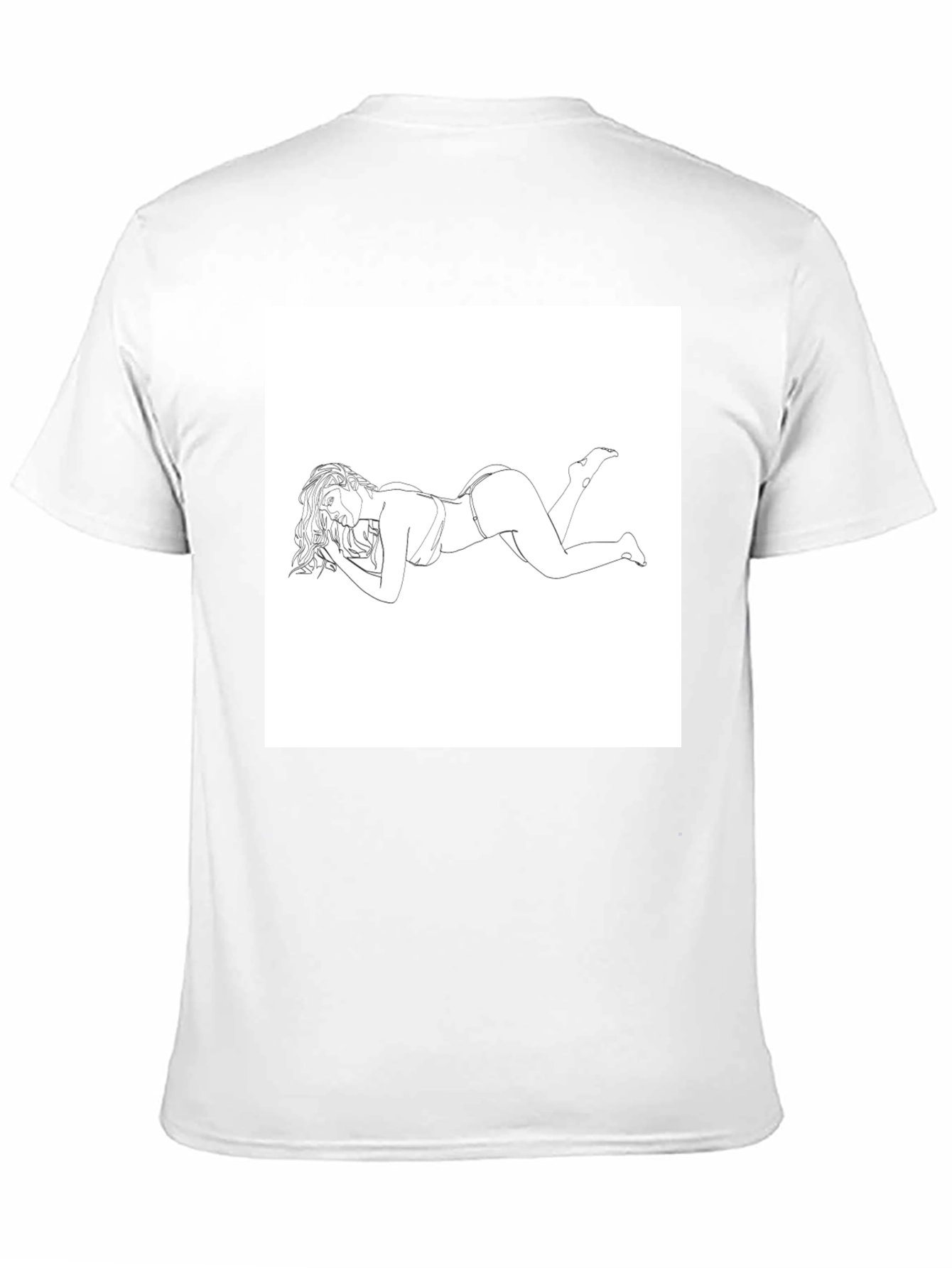Modern Graphic Tee - Reclining Woman Line Art