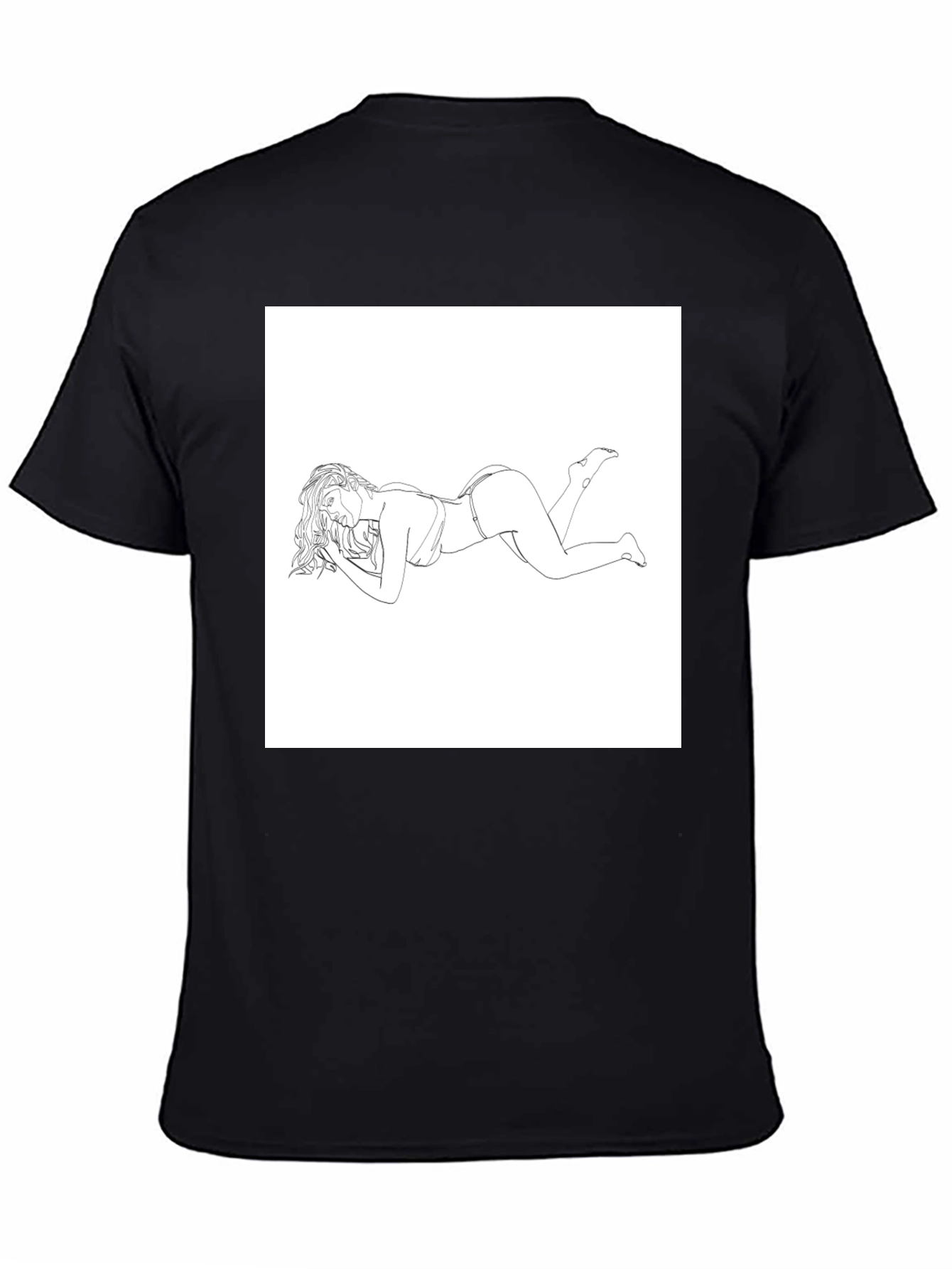 Modern Graphic Tee - Reclining Woman Line Art