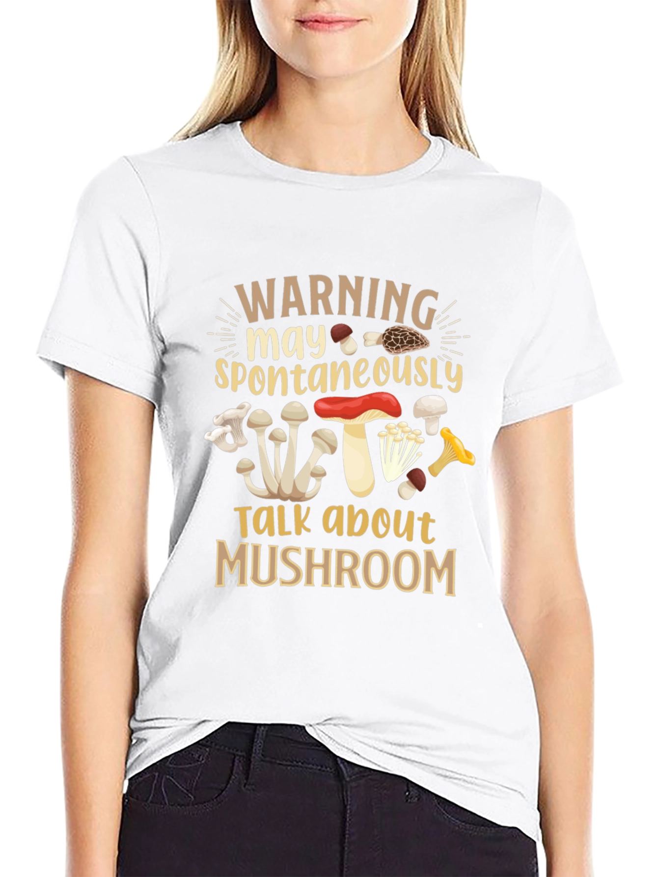 Warning May Spontaneously Talk About Mushroom T-Shirt