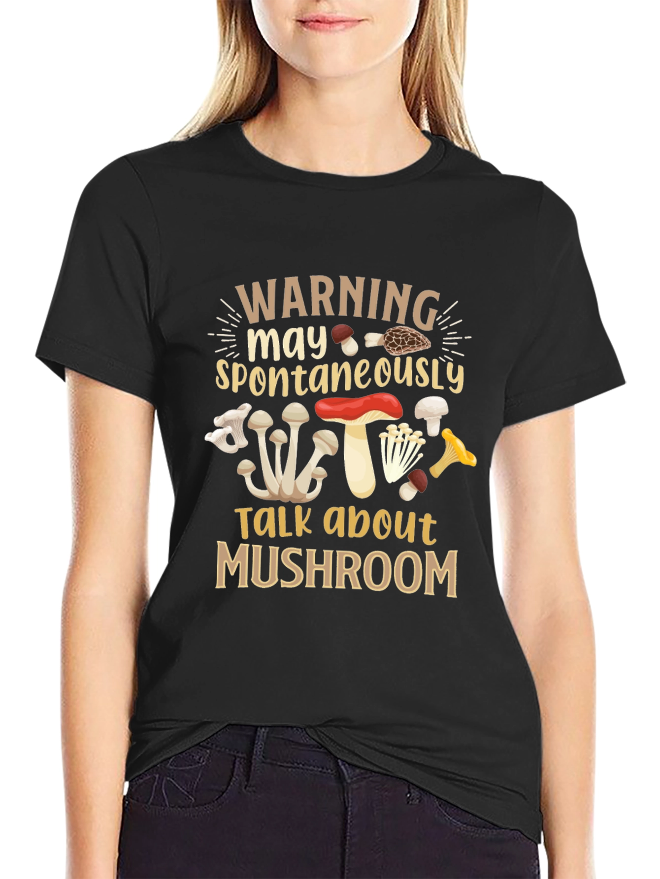 Warning May Spontaneously Talk About Mushroom T-Shirt
