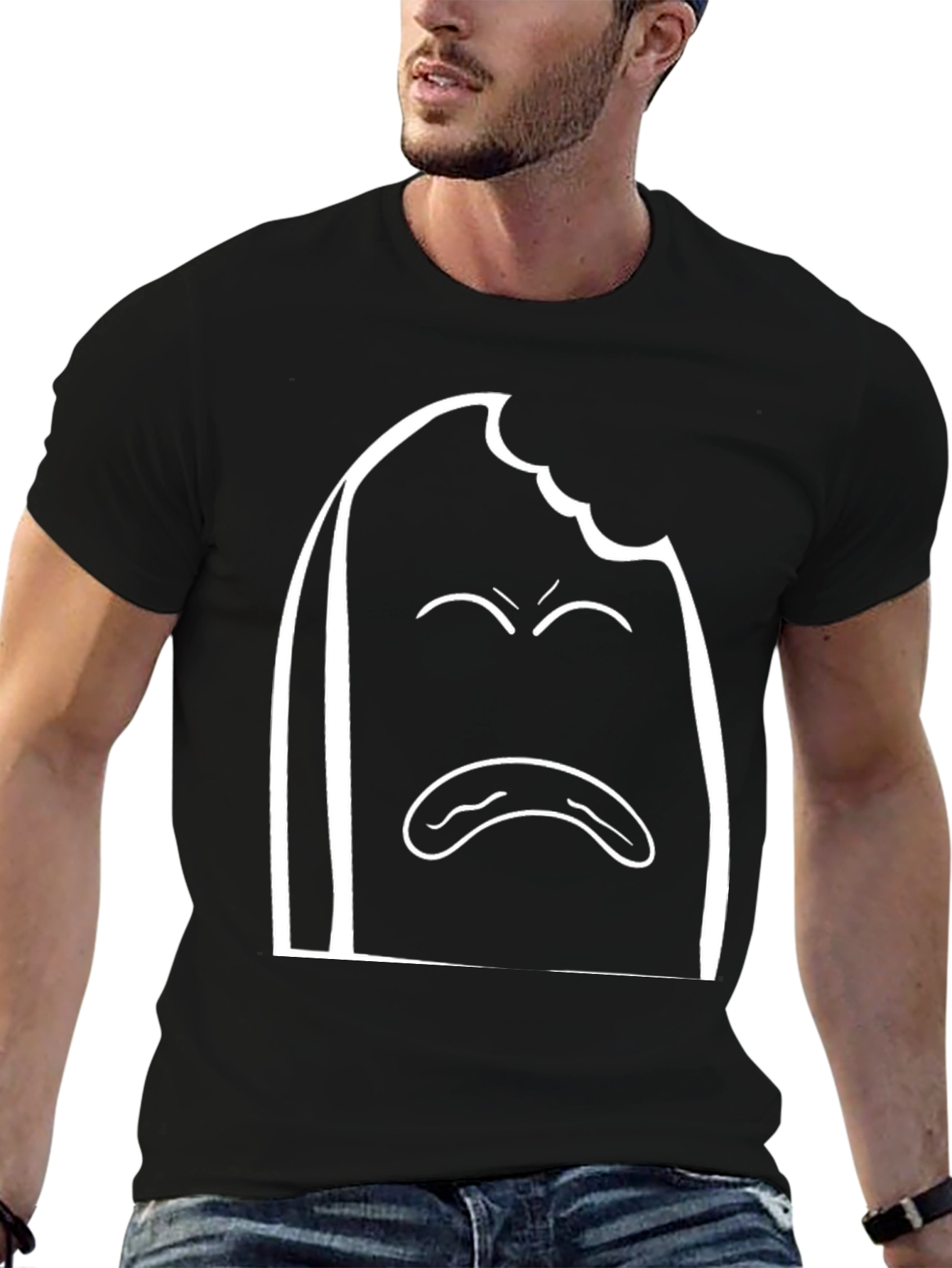 Bitten Bread Sad Face T-Shirt - Soft Cotton Tee