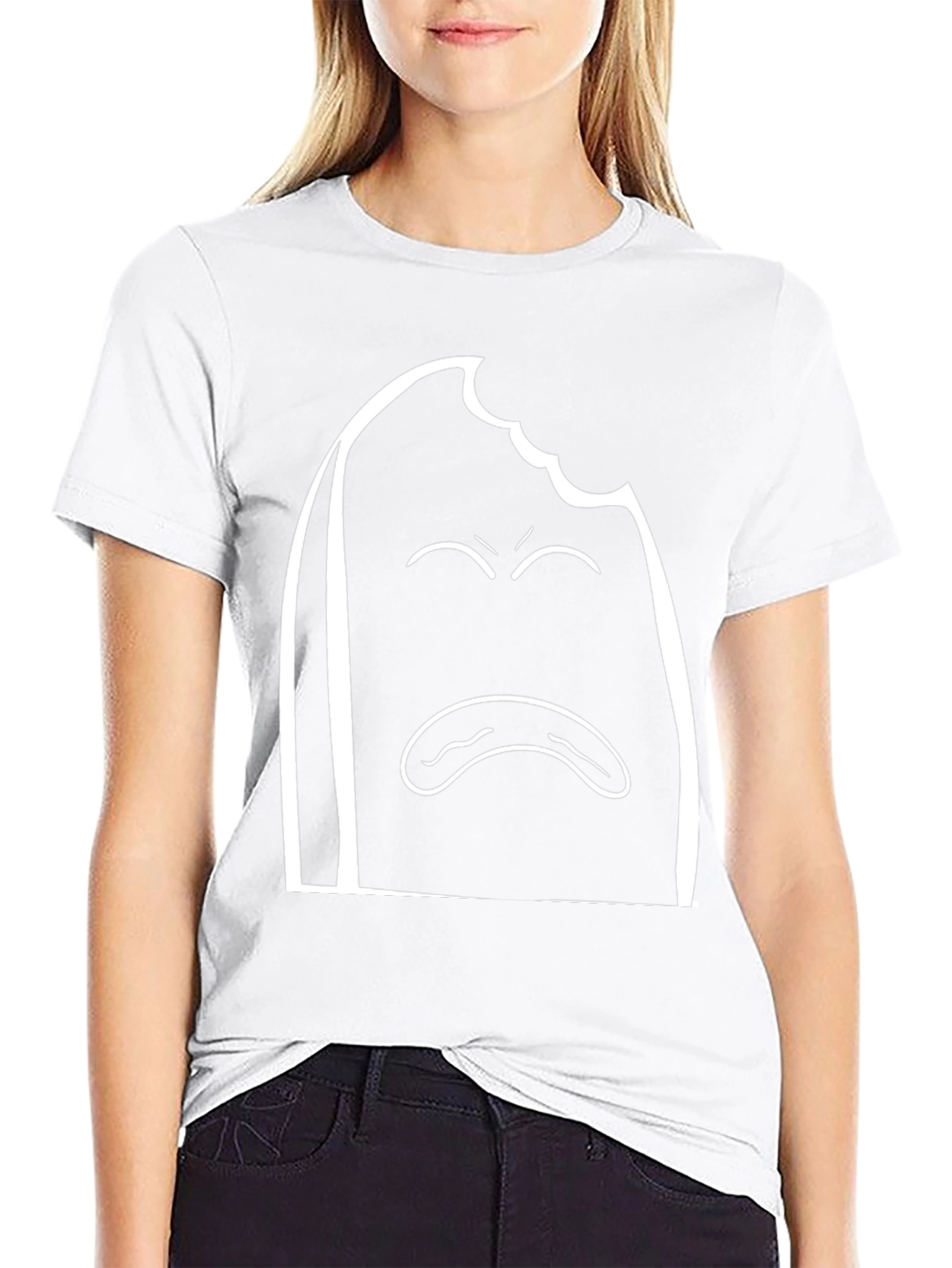 Bitten Bread Sad Face T-Shirt - Soft Cotton Tee