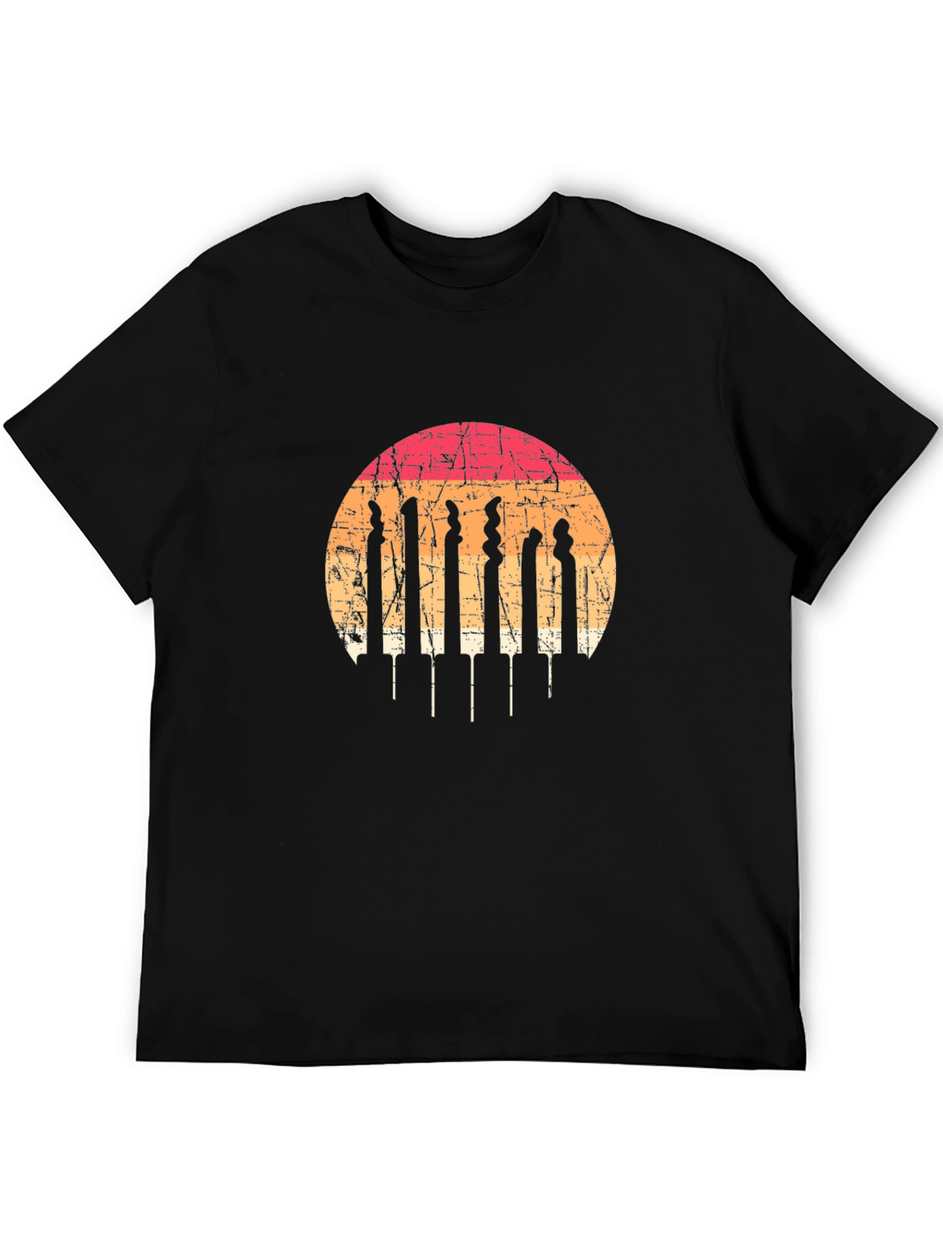 Retro Sunset Crochet Hook T-Shirt