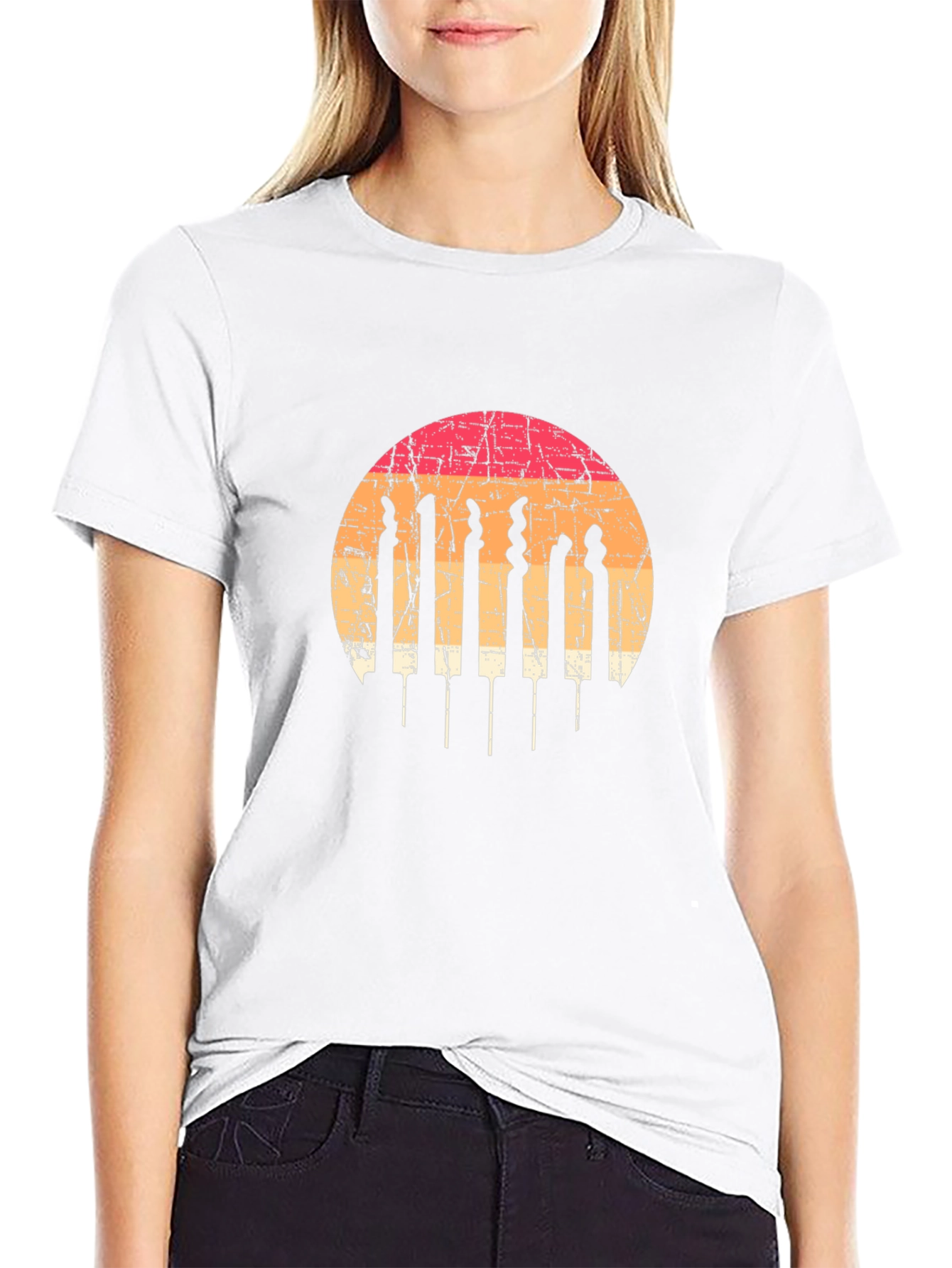 Retro Sunset Crochet Hook T-Shirt